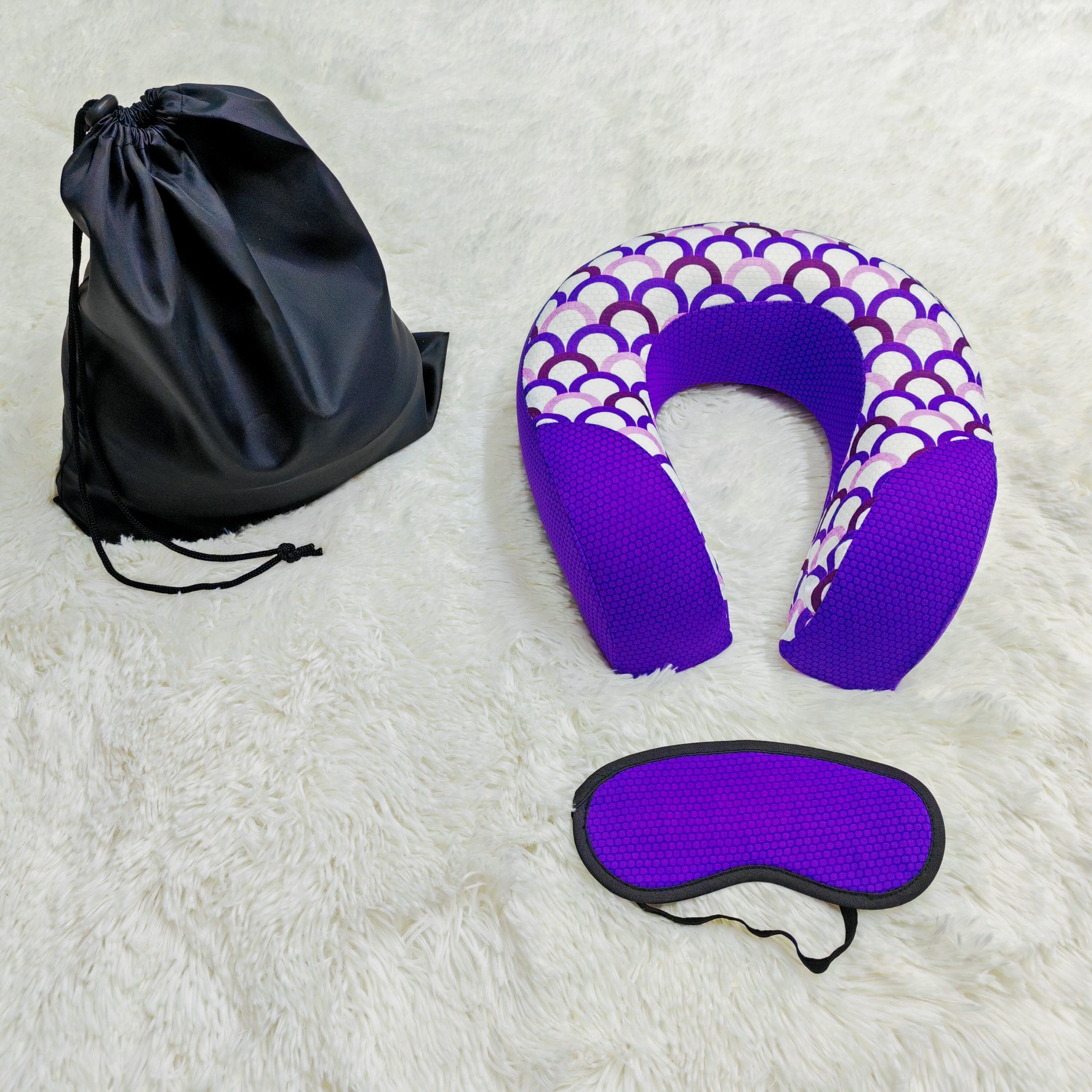 Breathable Memory Foam Neck Travel Pillow Eye mask set supplier