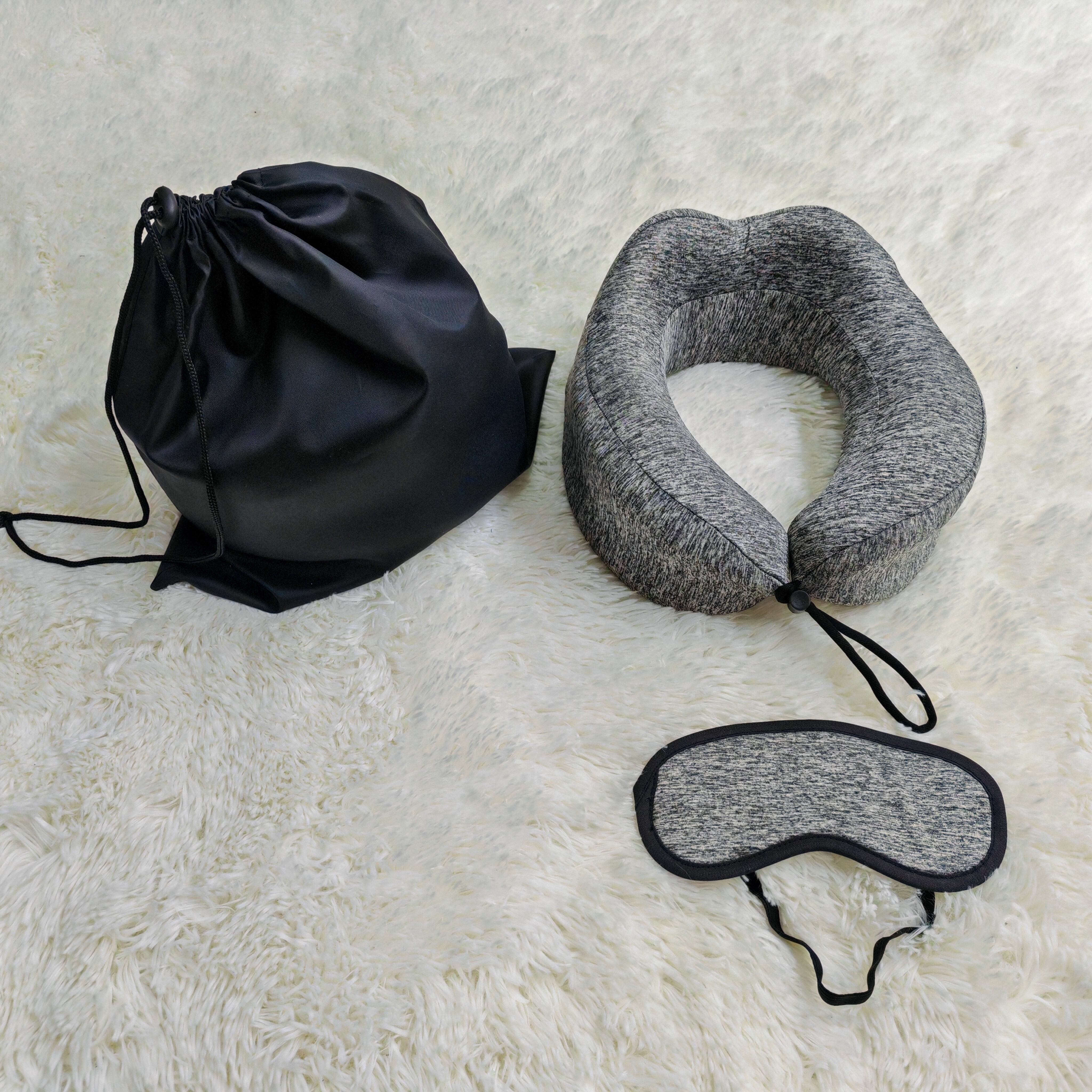 Comfortable Memory Foam Neck Travel Pillow Eye mask set factory