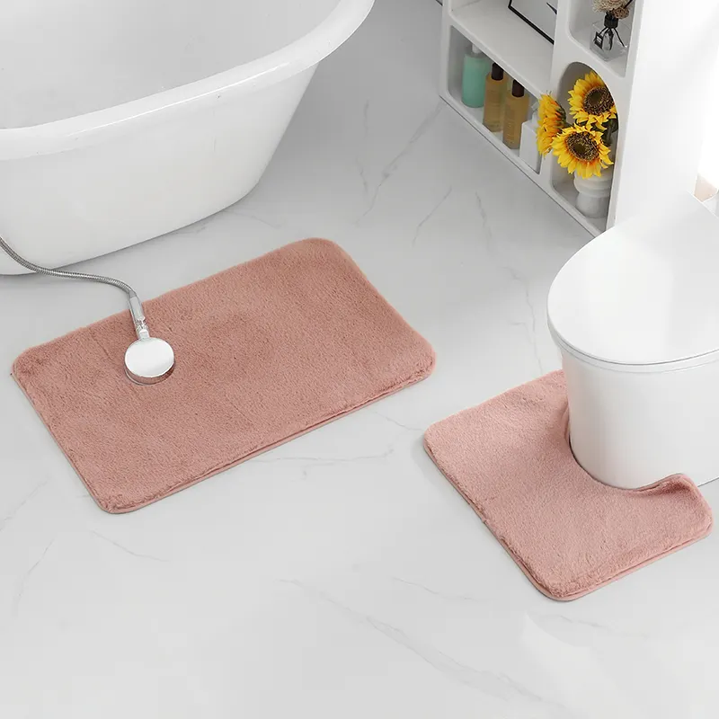 Faux Rabbit Fur Bath Mat (Bath Rug)