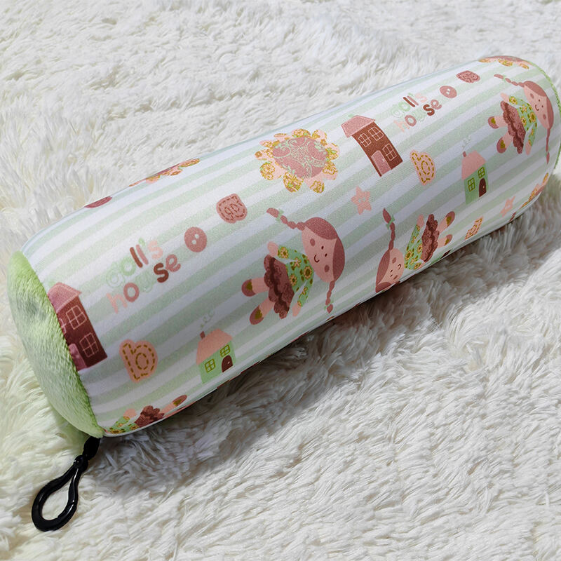 Long Round Comfort Squishy Microbeads Digital Printed Pillow details