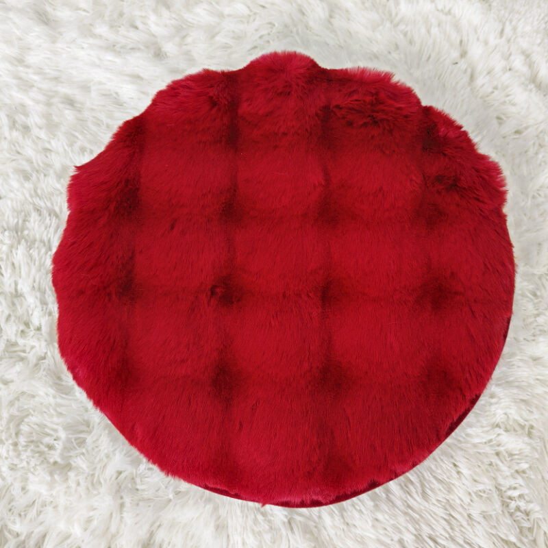 Rabbit Fur Seat Cushion Memory Foam Pad details