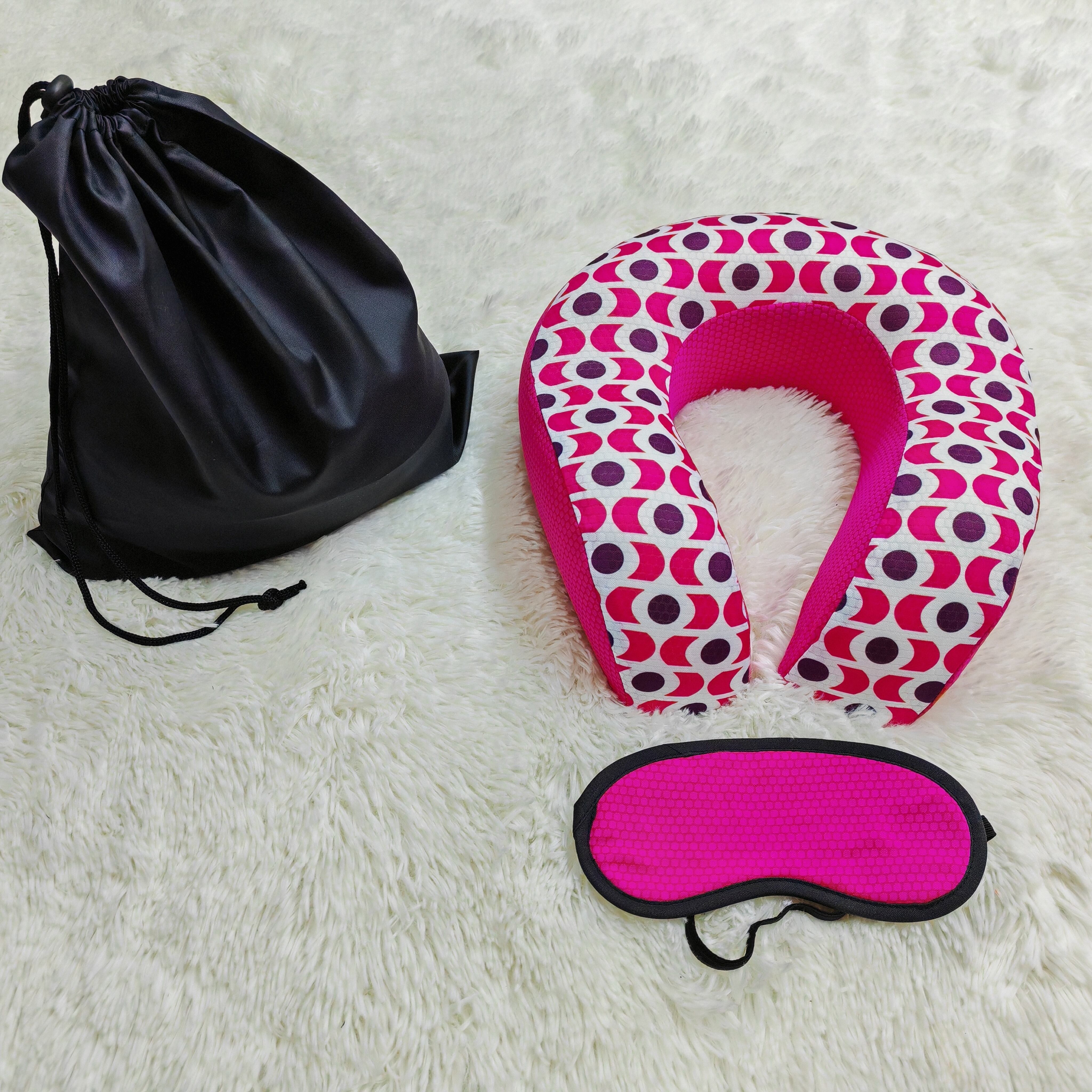 Breathable Memory Foam Neck Travel Pillow Eye mask set supplier