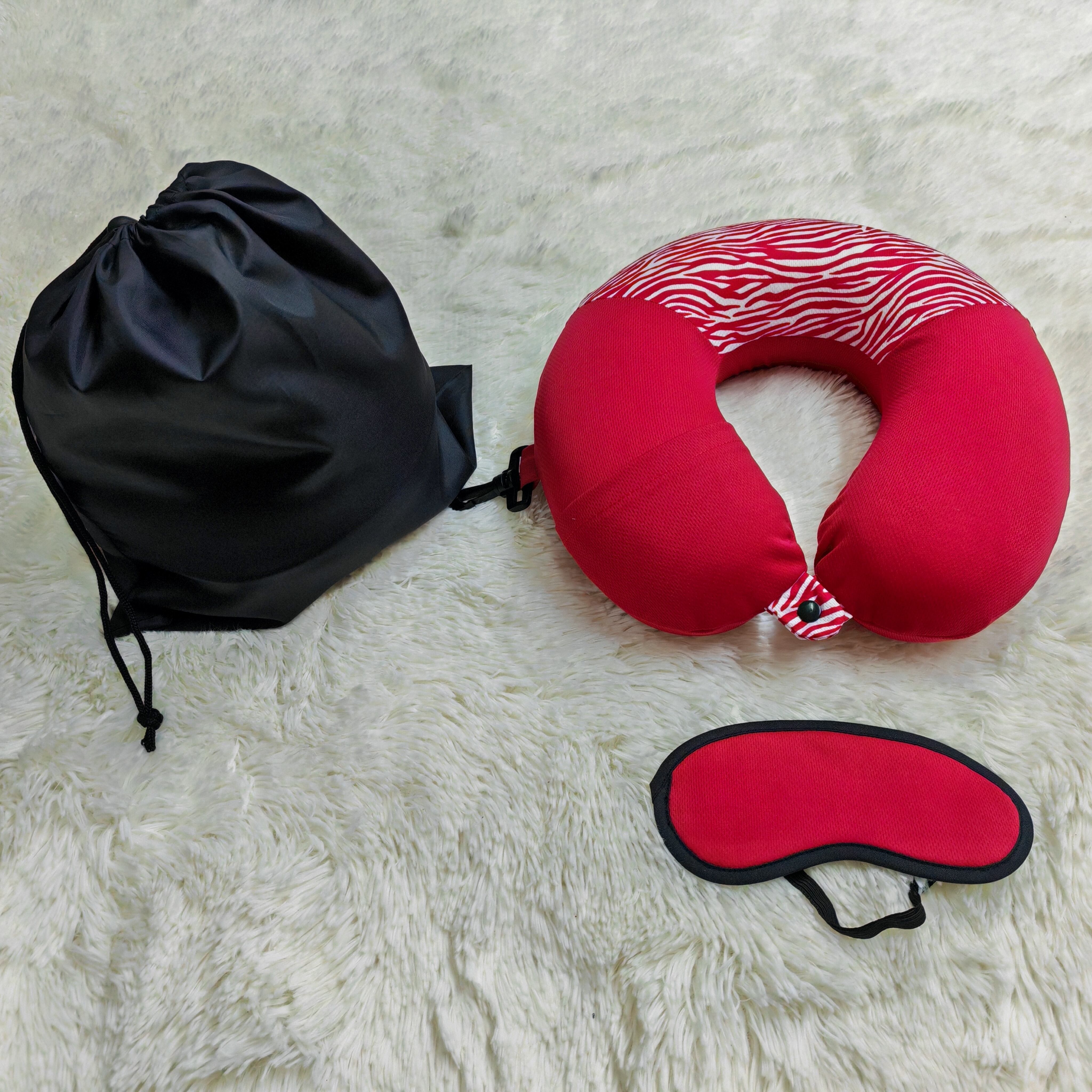 Memory Foam Neck Travel Pillow with Digital printed and Eye mask set factory