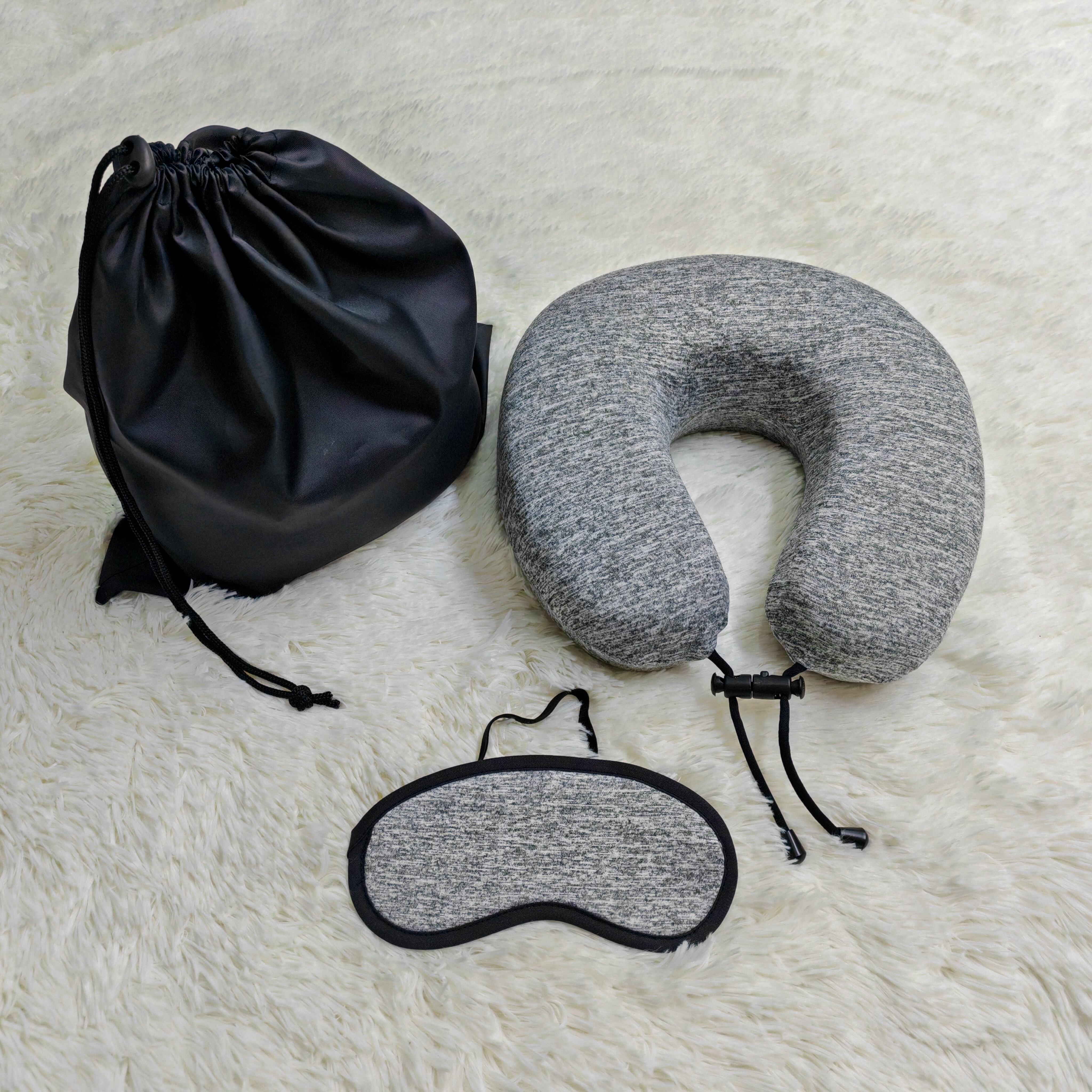 Memory Foam Neck Travel Pillow with Eye mask set details