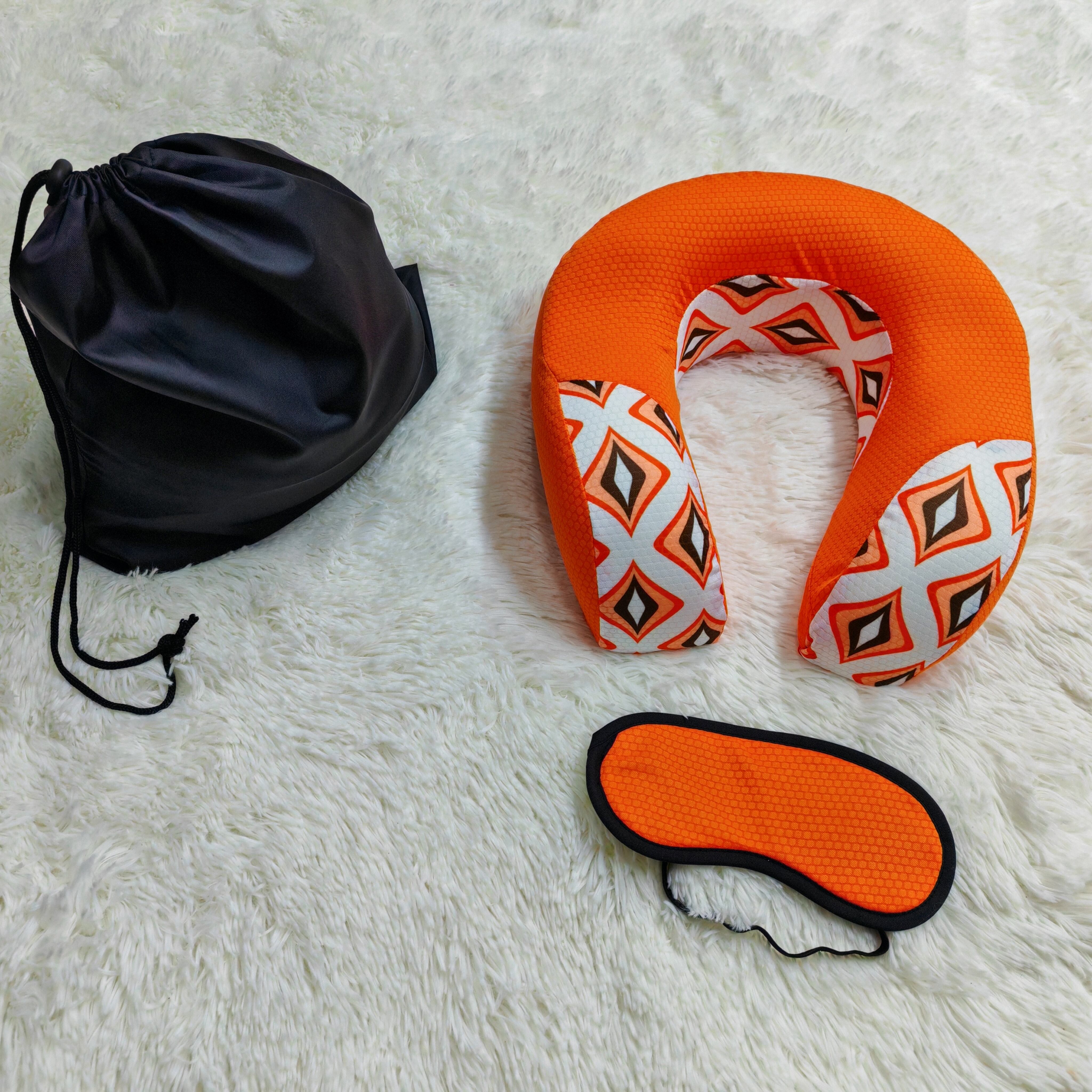 Breathable Memory Foam Neck Travel Pillow Eye mask set supplier