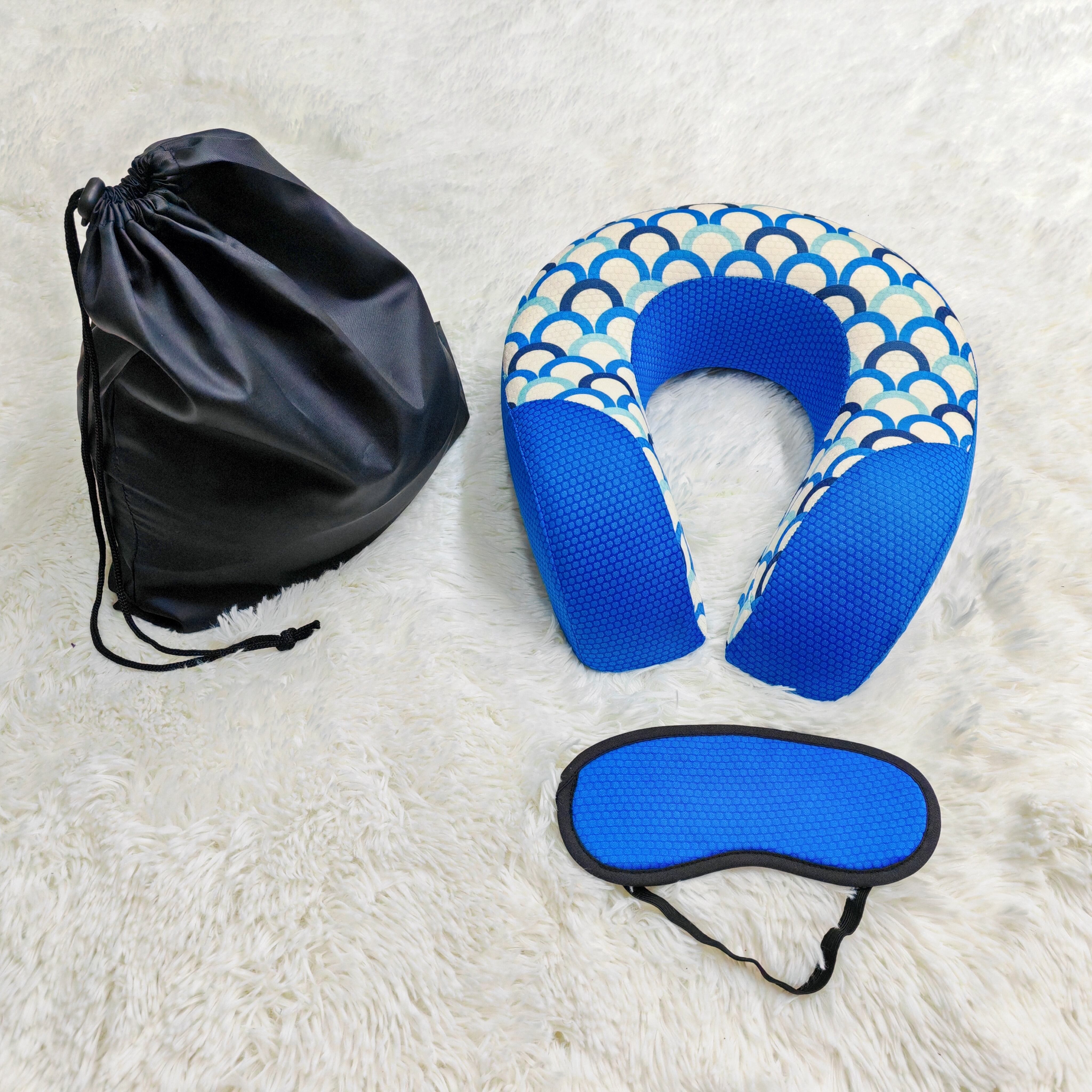 Breathable Memory Foam Neck Travel Pillow Eye mask set details