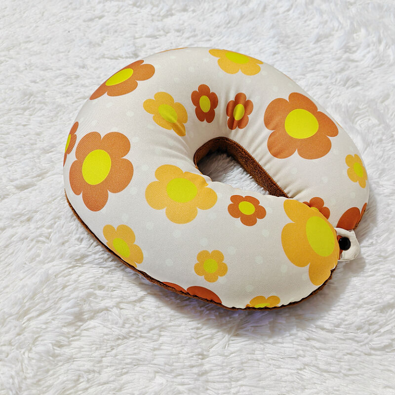 Soft Micro-beads Printed Travel Neck Pillow manufacture