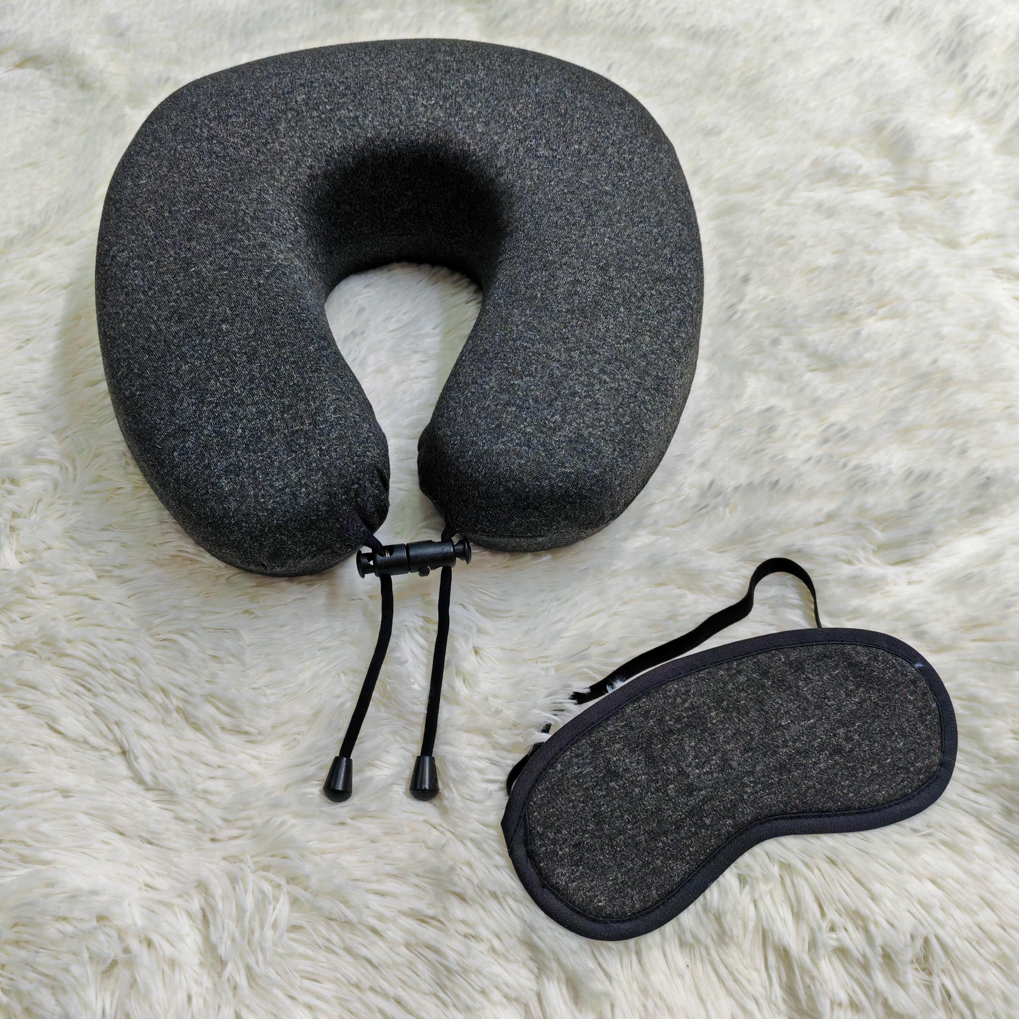 Memory Foam Neck Travel Pillow with Eye mask set supplier