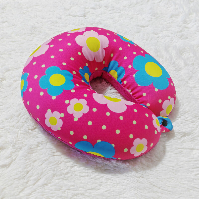 Soft Micro-beads Printed Travel Neck Pillow factory