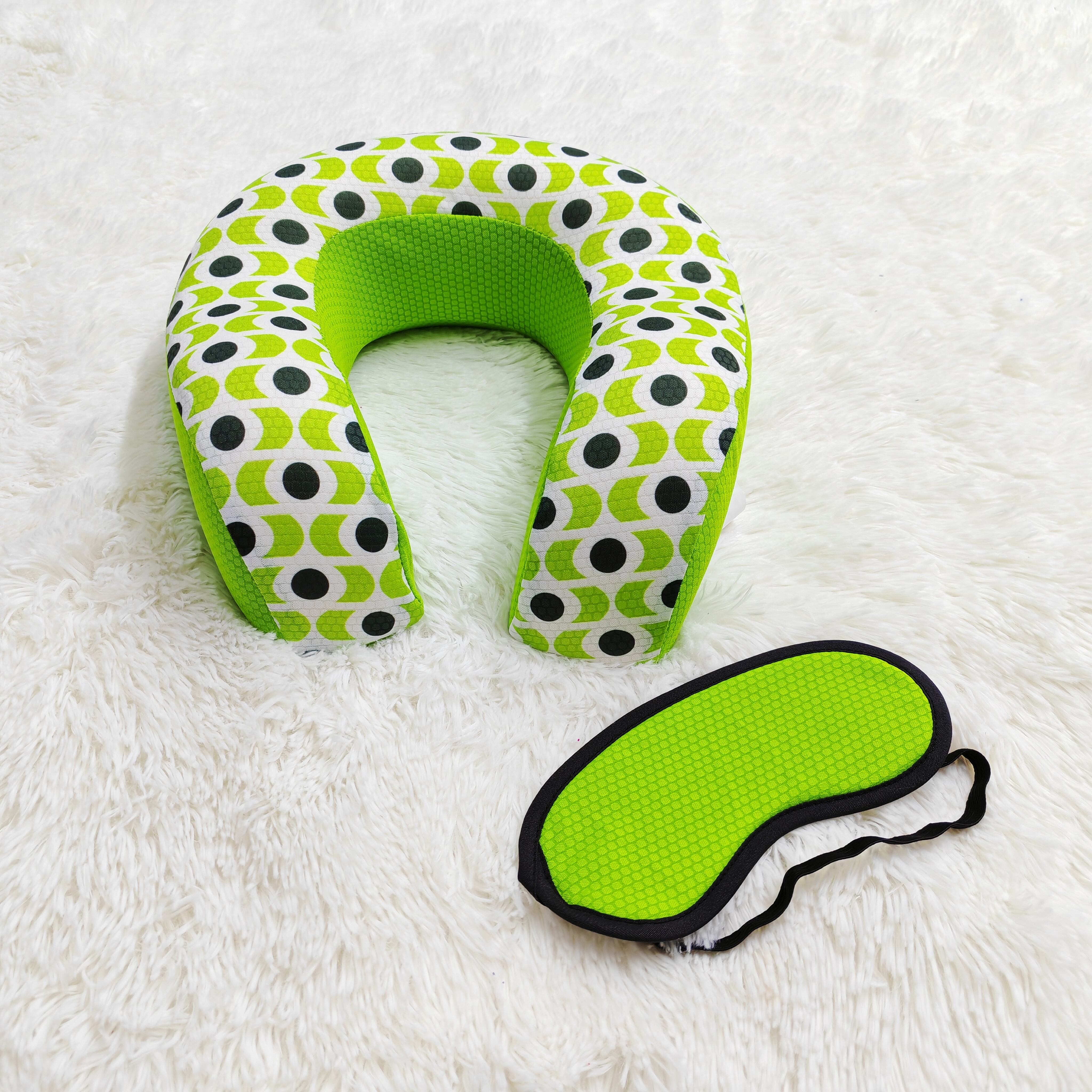 Breathable Memory Foam Neck Travel Pillow Eye mask set supplier