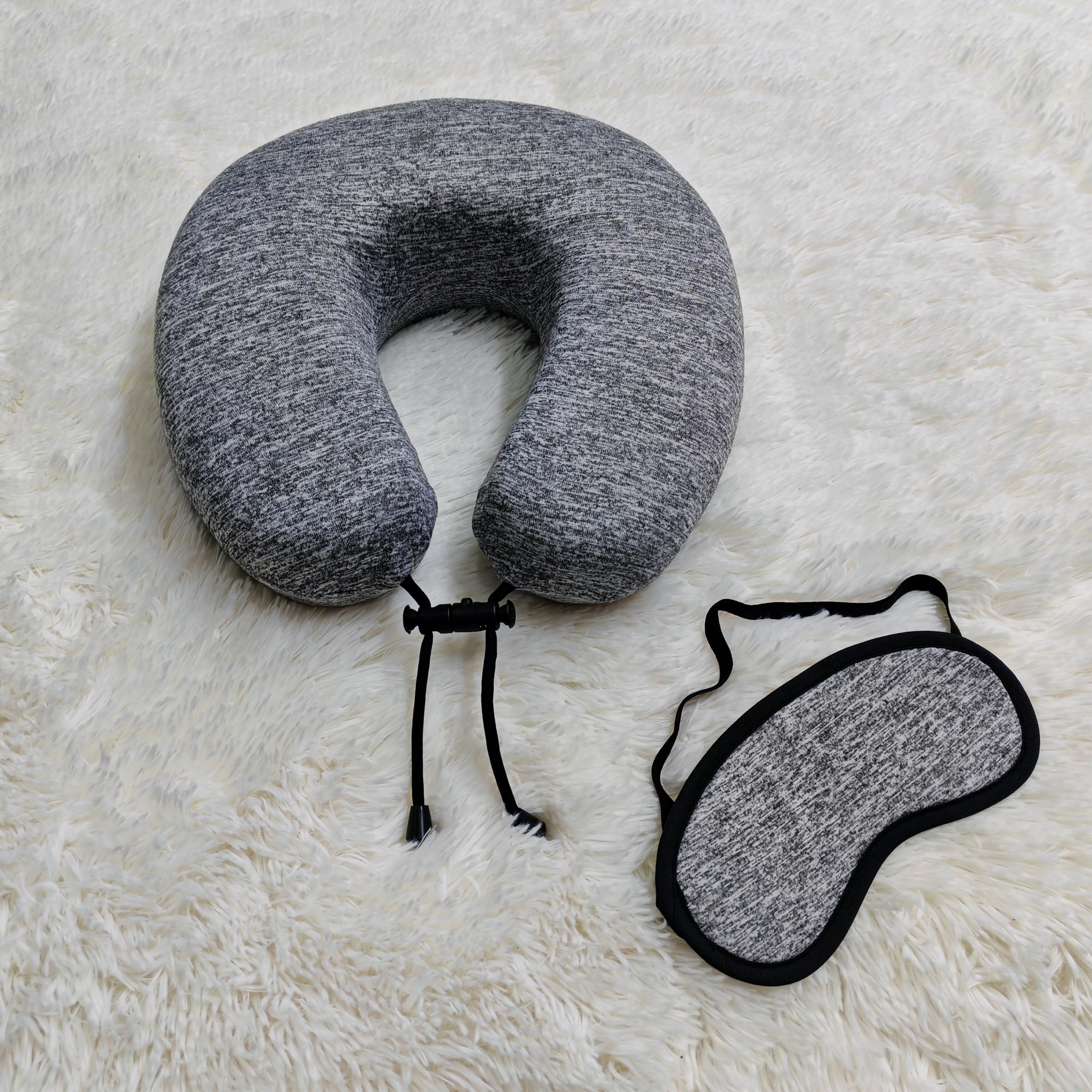 Memory Foam Neck Travel Pillow with Eye mask set manufacture