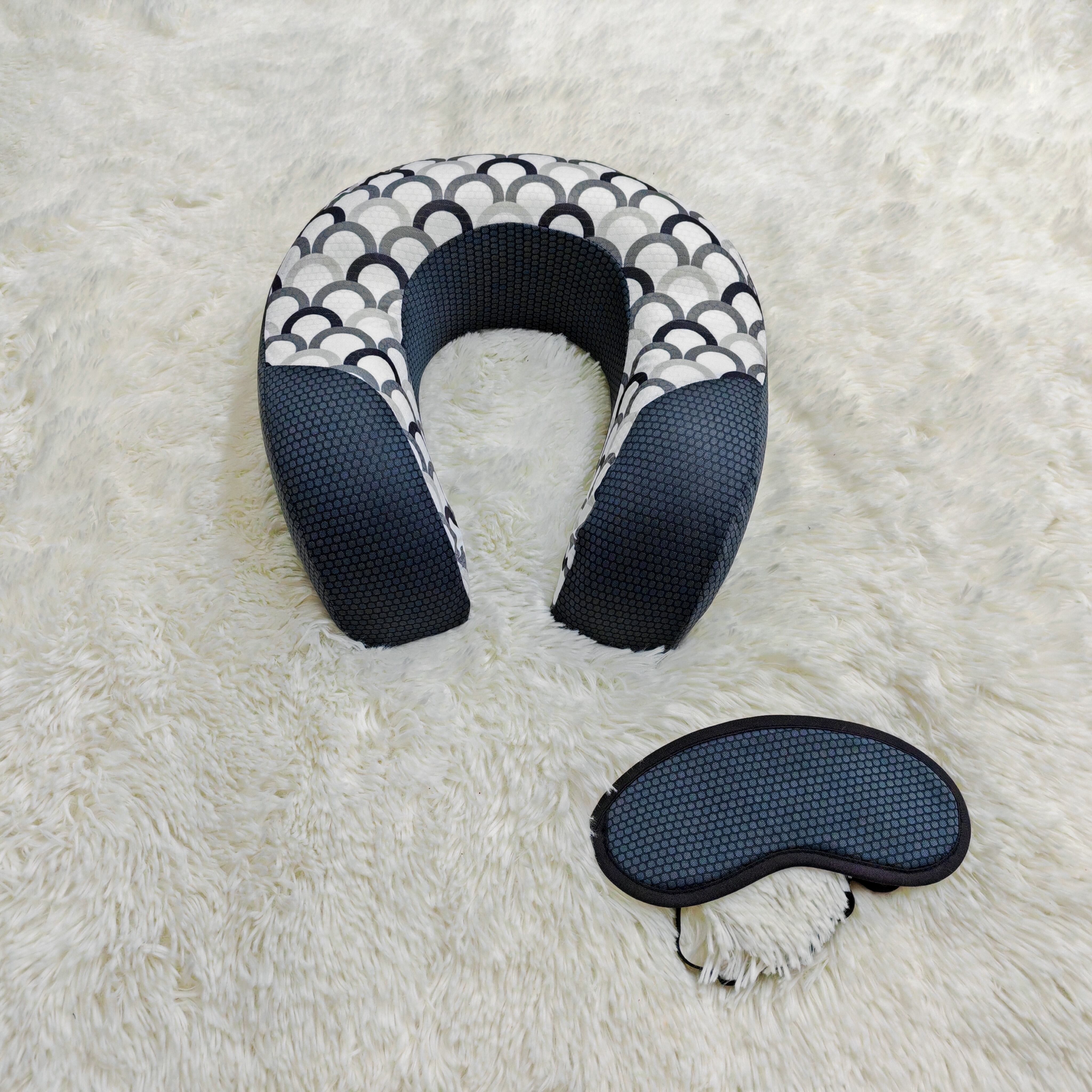 Breathable Memory Foam Neck Travel Pillow Eye mask set supplier