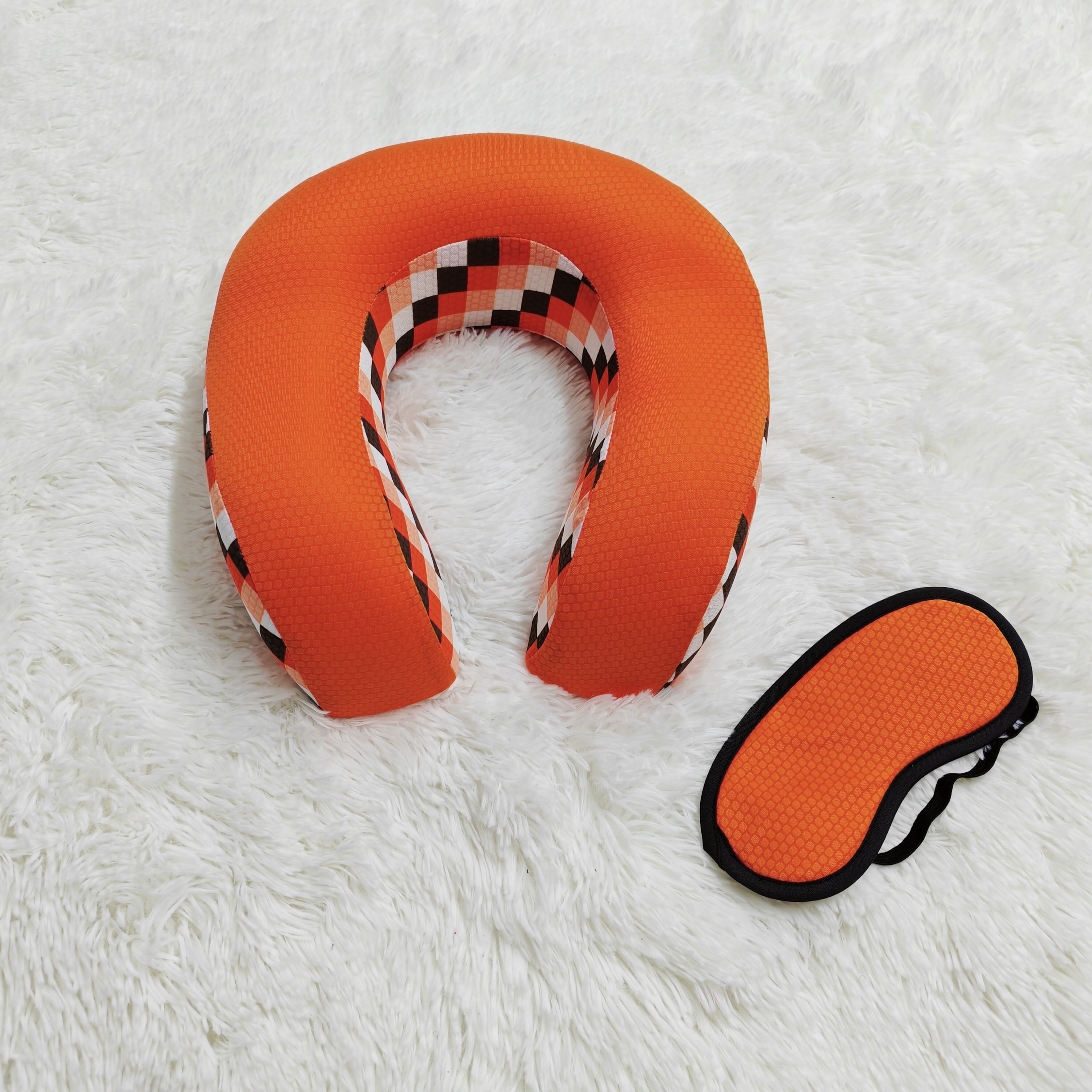 Comfortable Memory Foam Neck Travel Pillow Eye mask set supplier