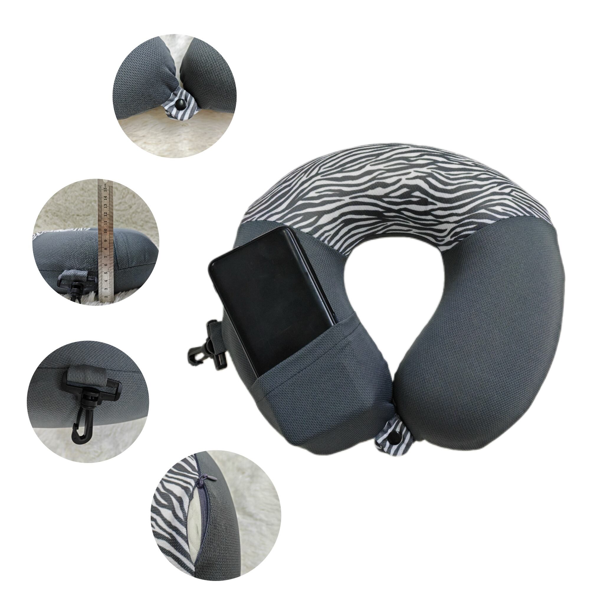 Memory Foam Neck Travel Pillow with Digital printed and Eye mask set factory