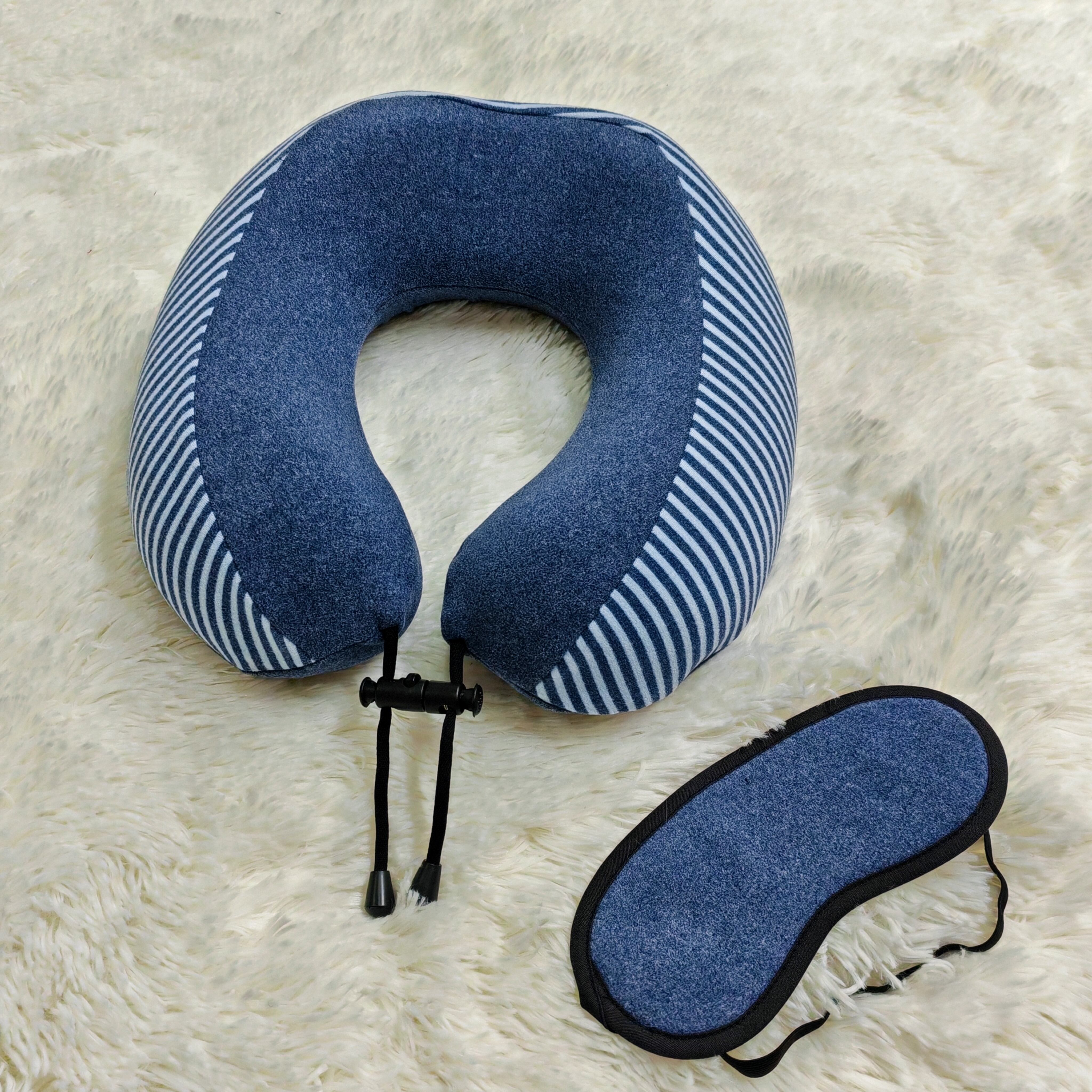 Comfortable Removable Memory Foam Neck Pillow with Eye Mask manufacture