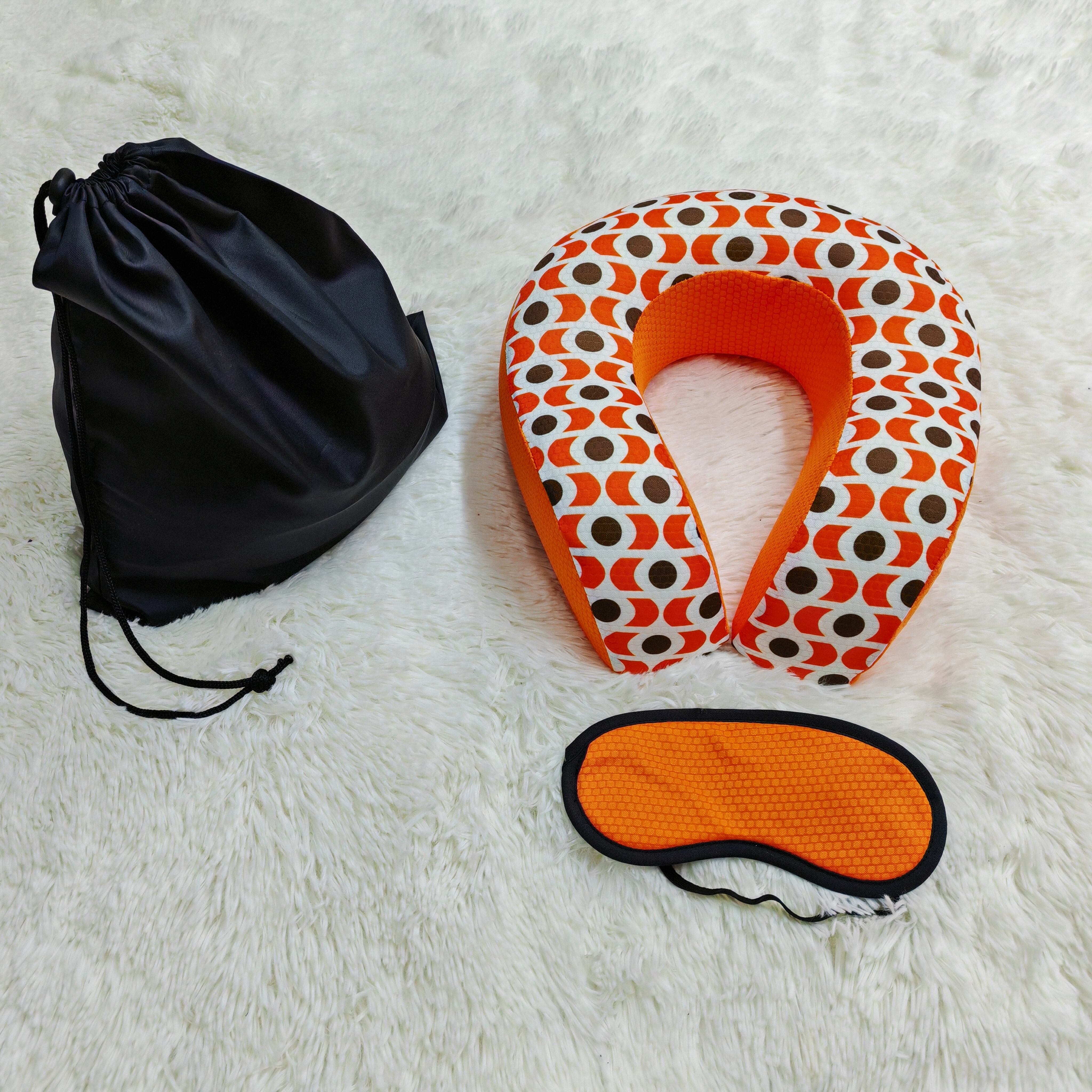 Breathable Memory Foam Neck Travel Pillow Eye mask set manufacture