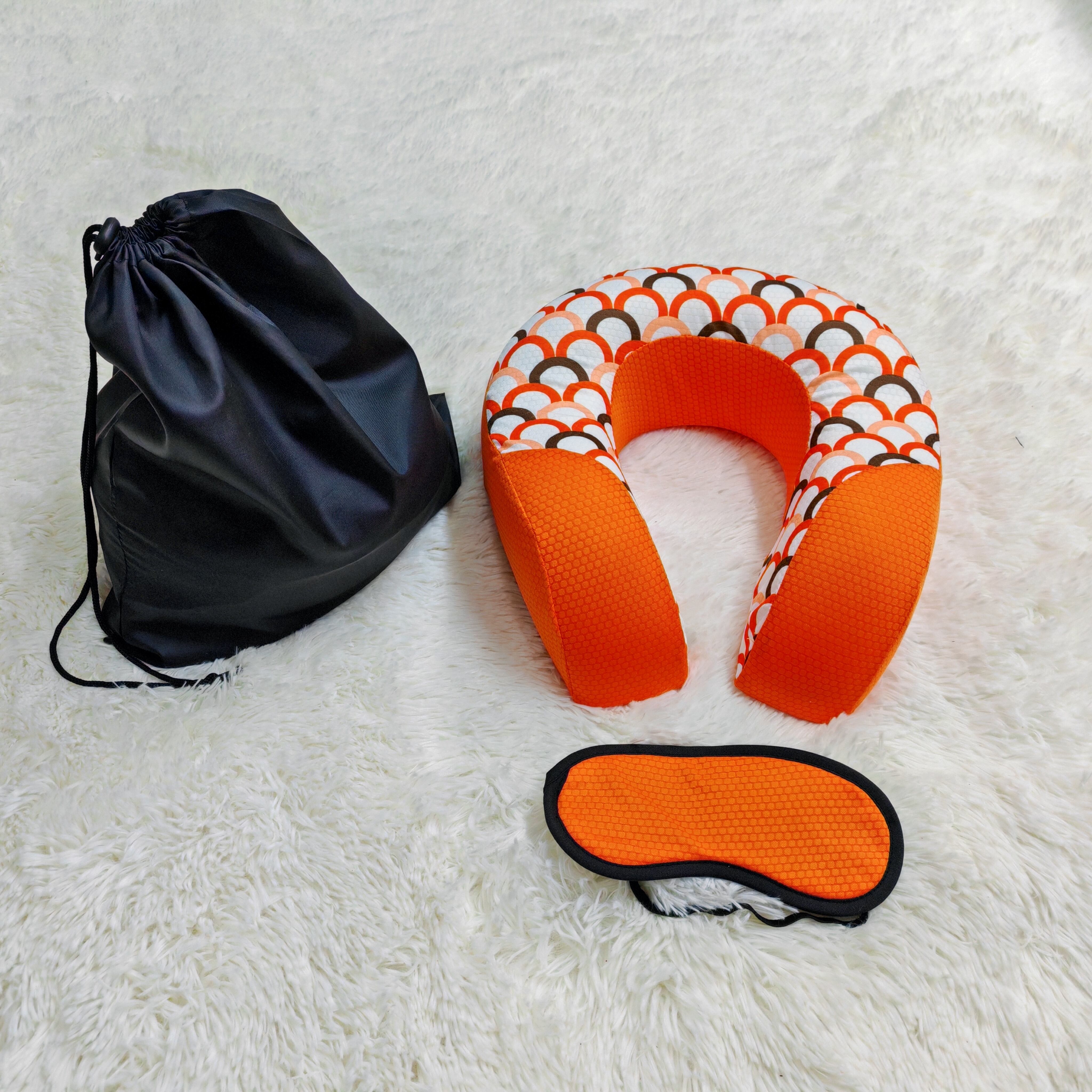 Breathable Memory Foam Neck Travel Pillow Eye mask set factory