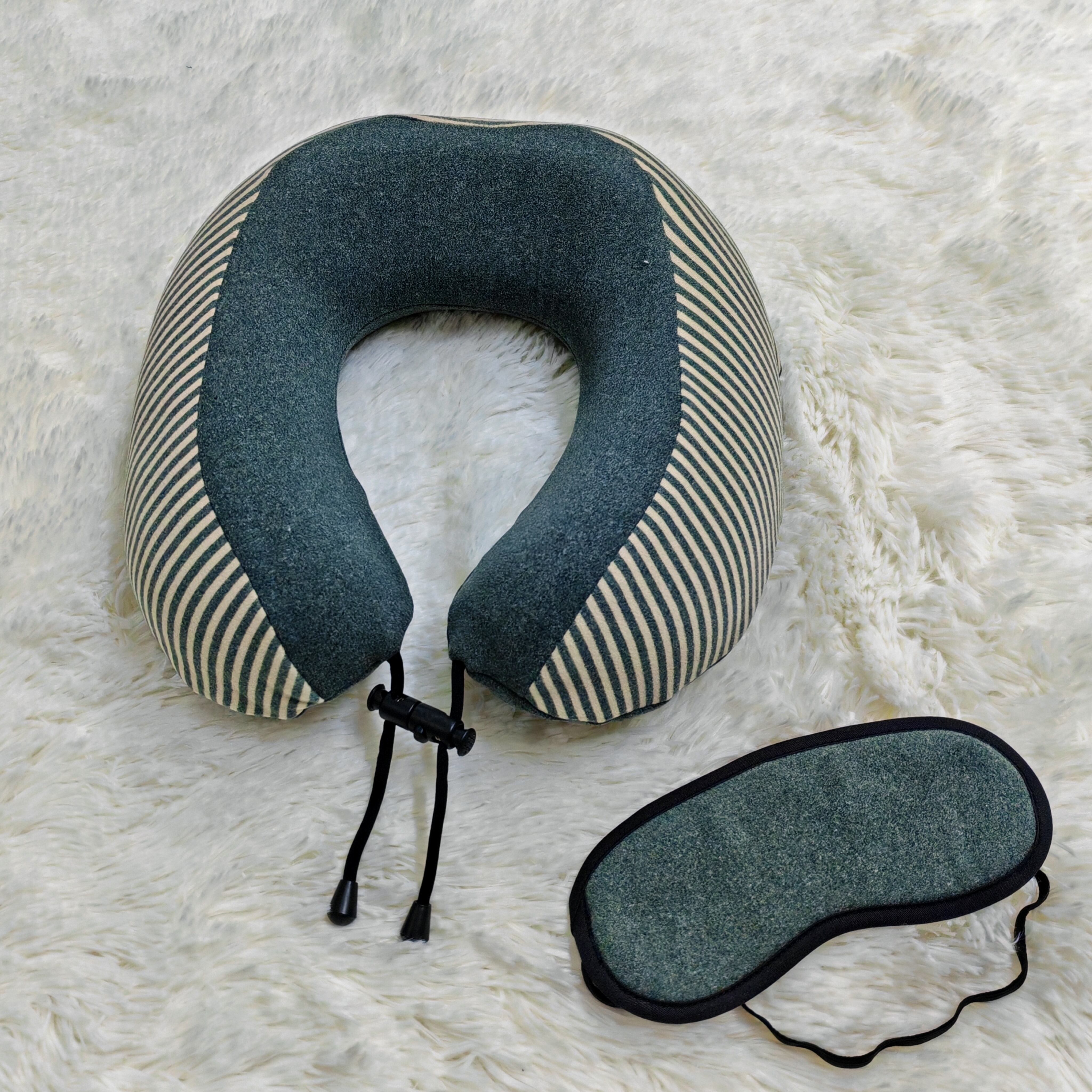 Comfortable Removable Memory Foam Neck Pillow with Eye Mask factory