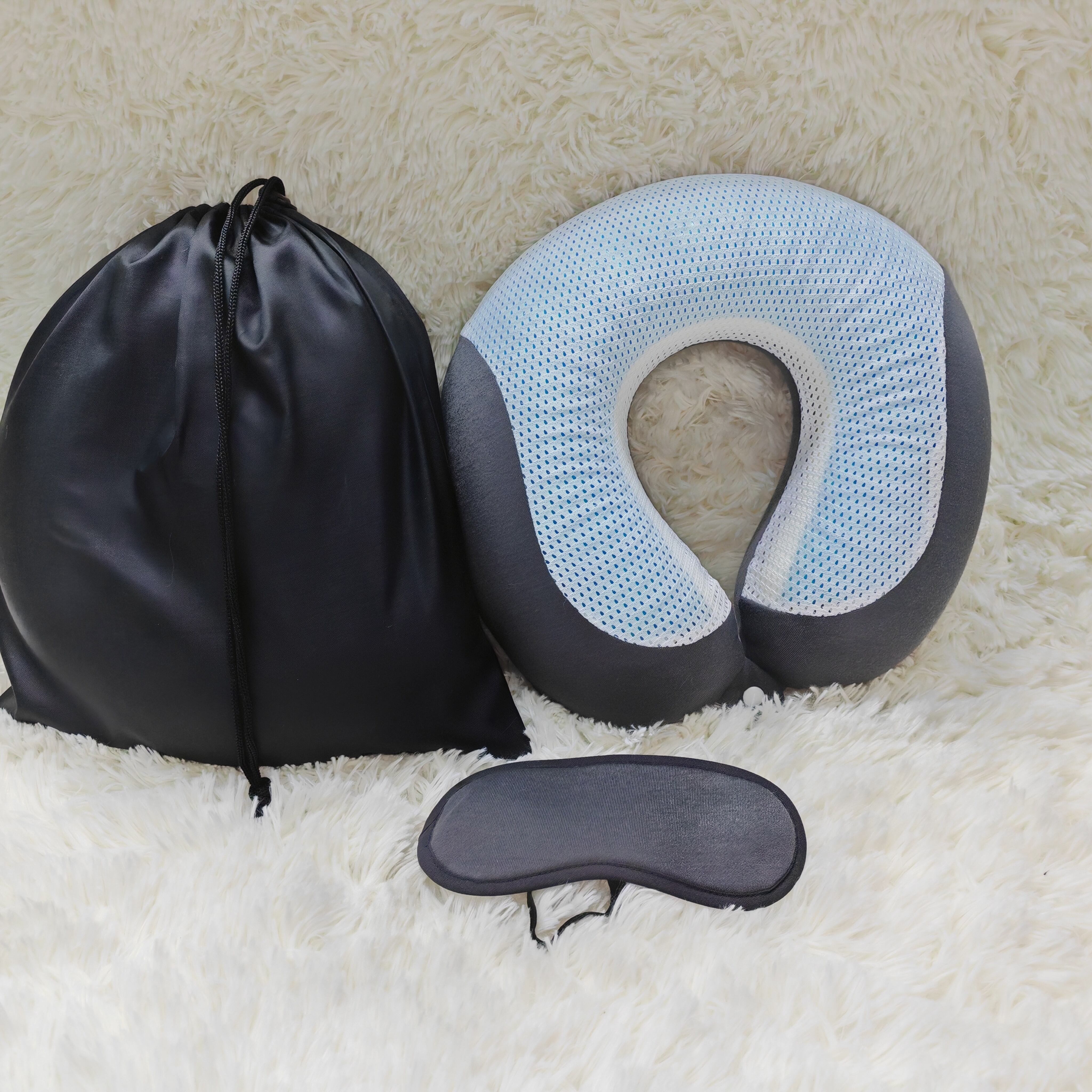 Comfortable Memory Foam Neck Travel Pillow with Cooling Gel details