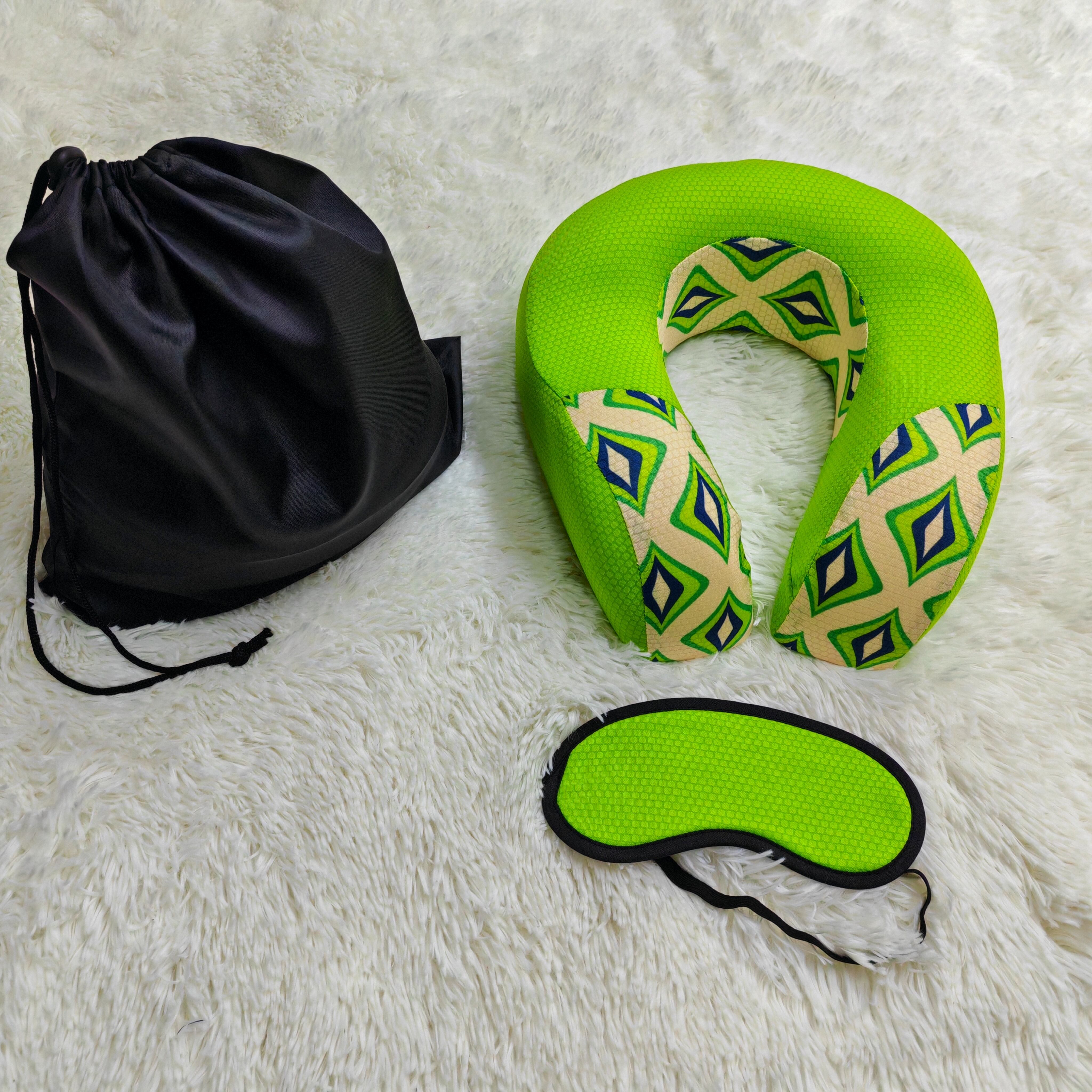 Breathable Memory Foam Neck Travel Pillow Eye mask set supplier