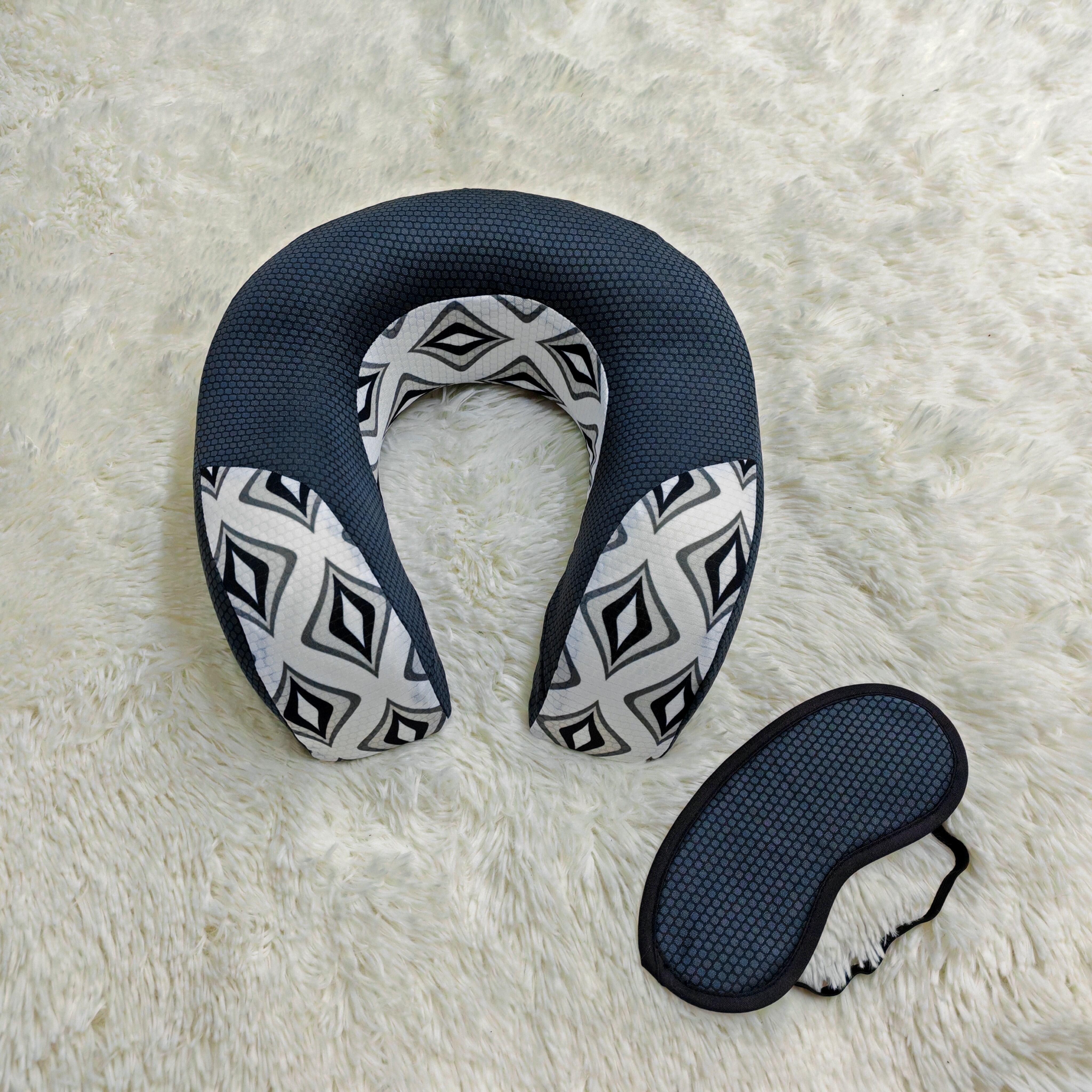 Breathable Memory Foam Neck Travel Pillow Eye mask set supplier