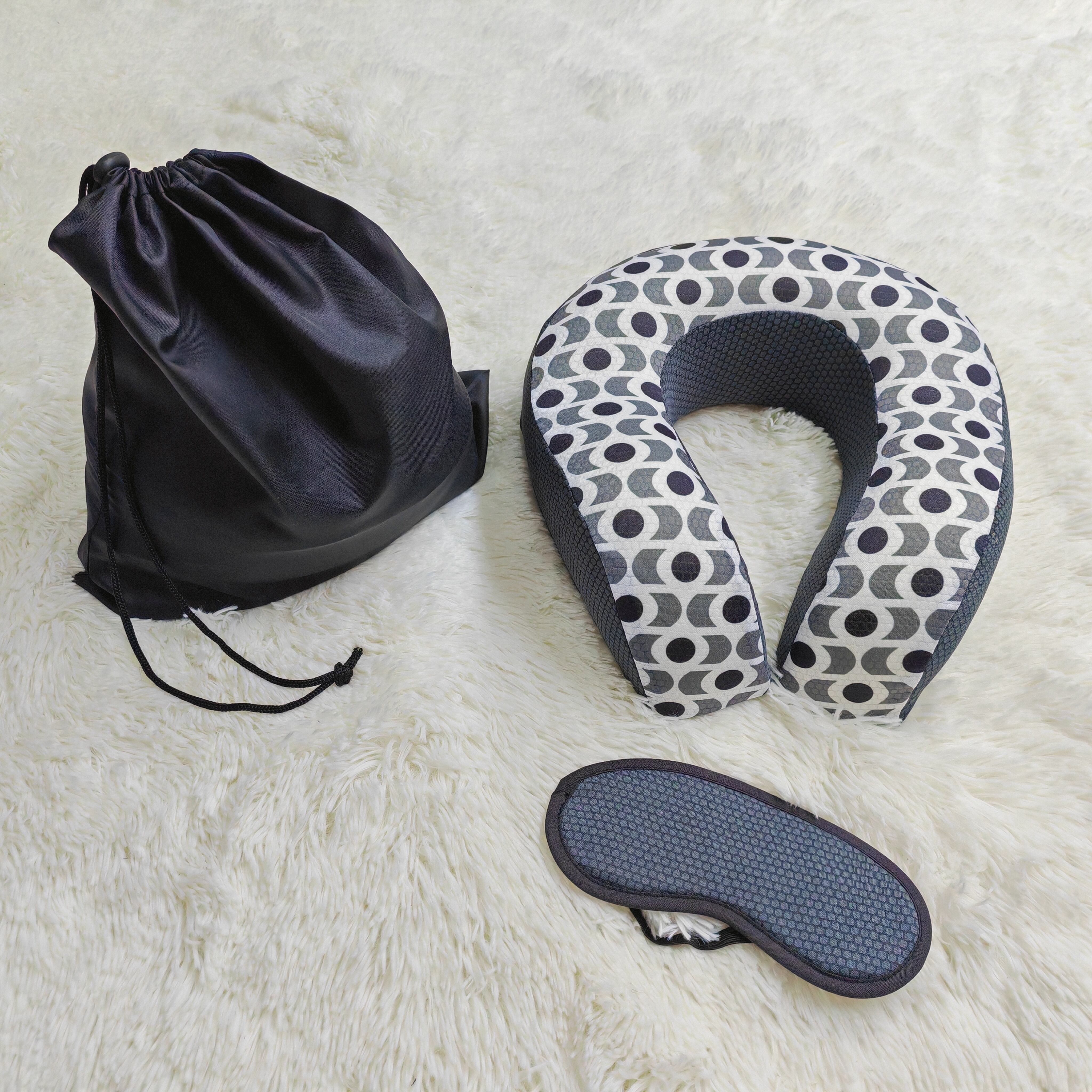 Breathable Memory Foam Neck Travel Pillow Eye mask set details