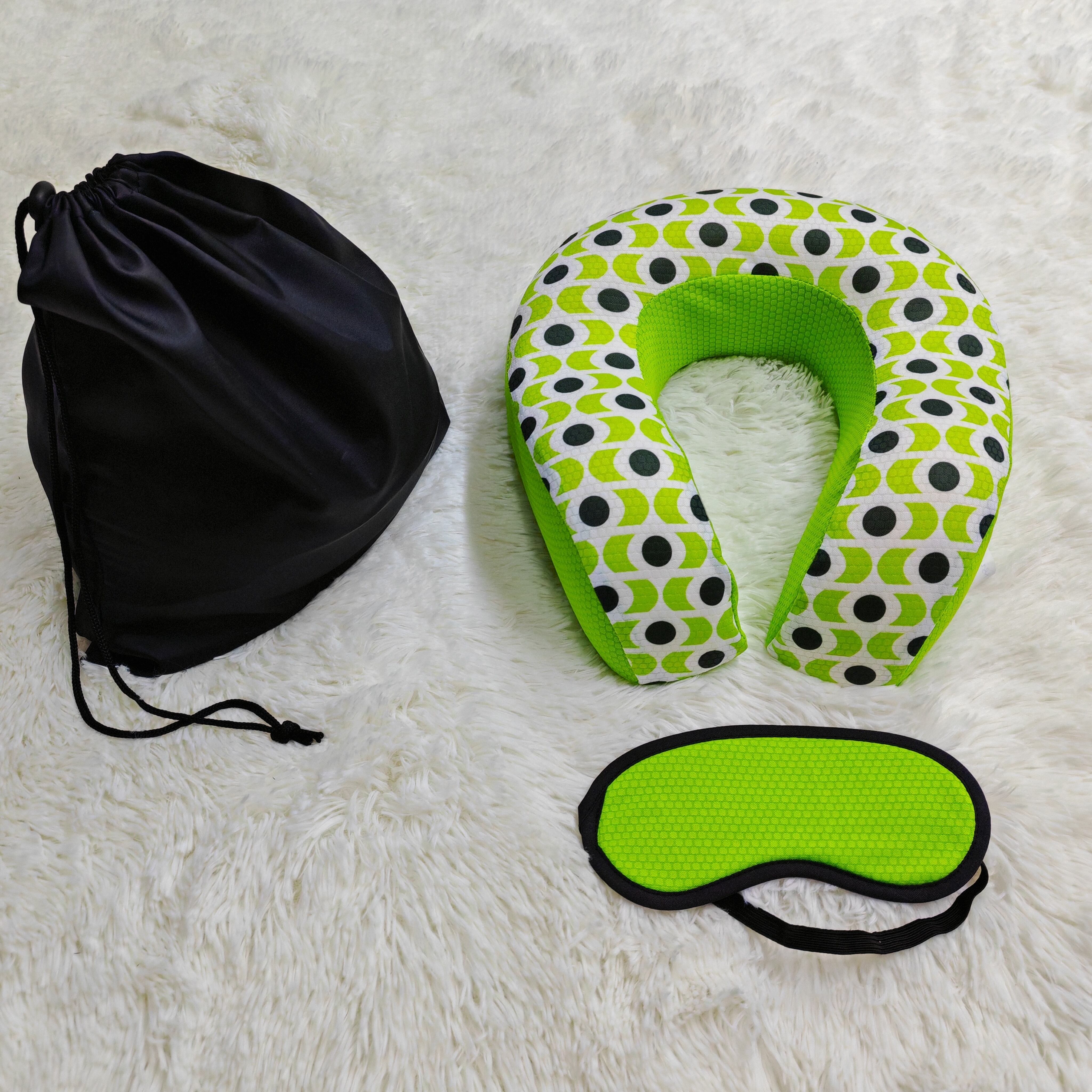 Breathable Memory Foam Neck Travel Pillow Eye mask set manufacture