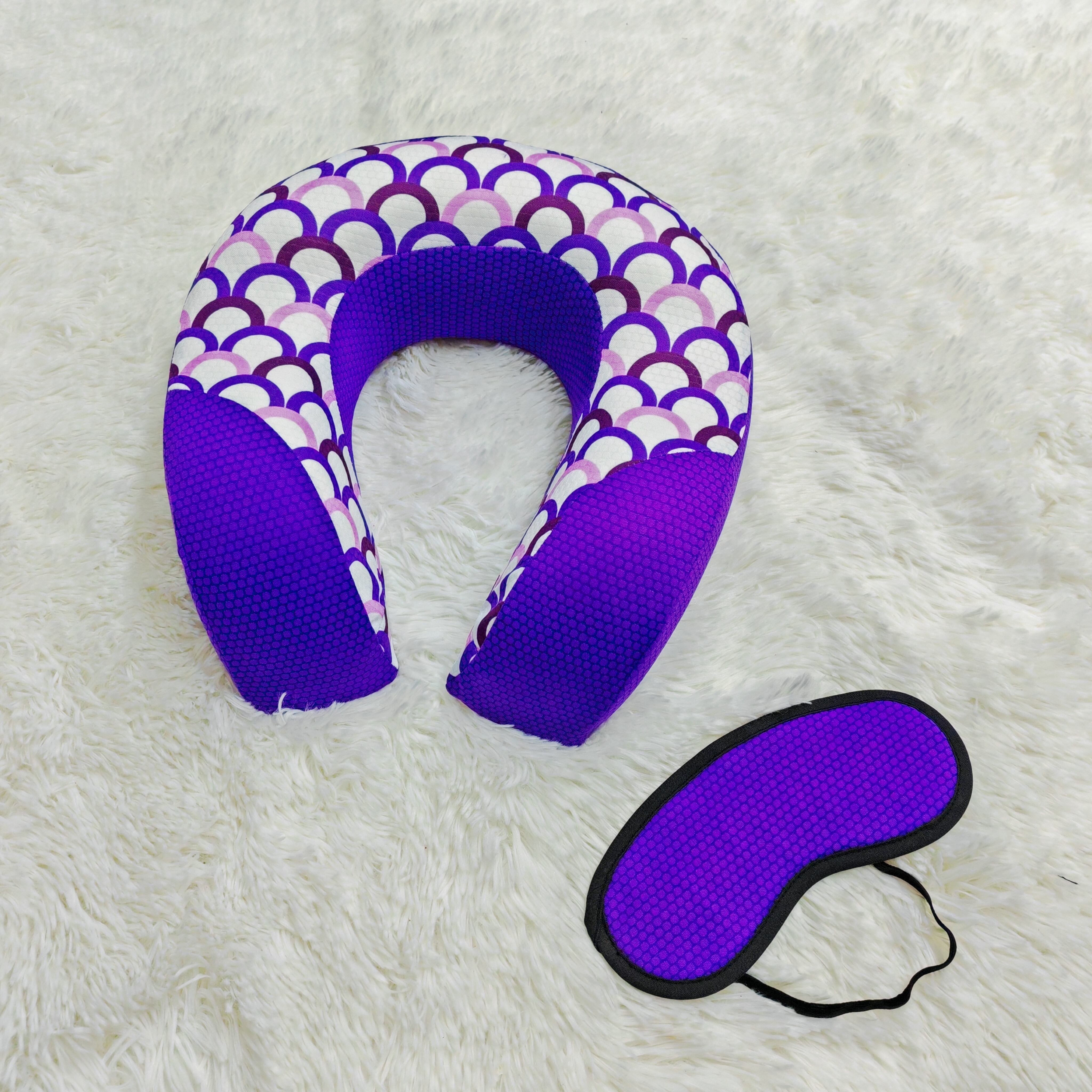 Breathable Memory Foam Neck Travel Pillow Eye mask set manufacture