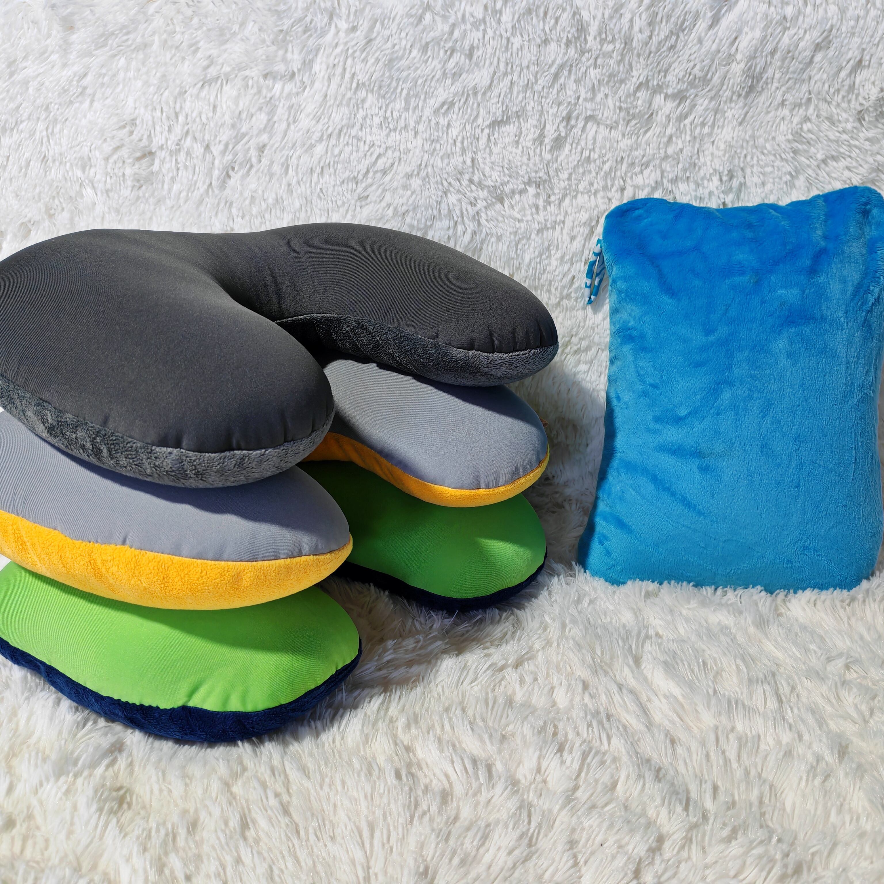 Travel Neck Pillow 2 in1 Microbeads Solid Convertible Cushion details