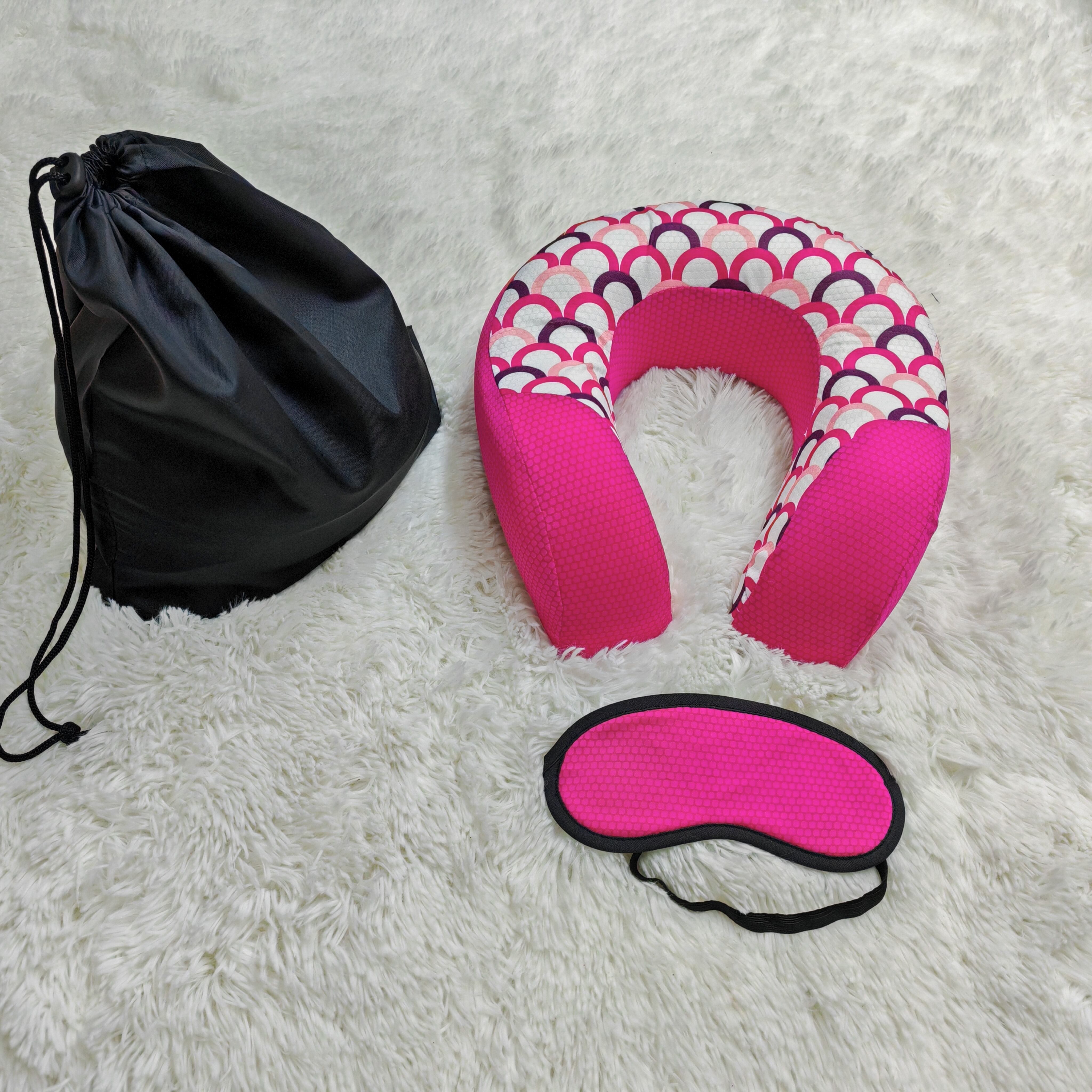 Breathable Memory Foam Neck Travel Pillow Eye mask set supplier