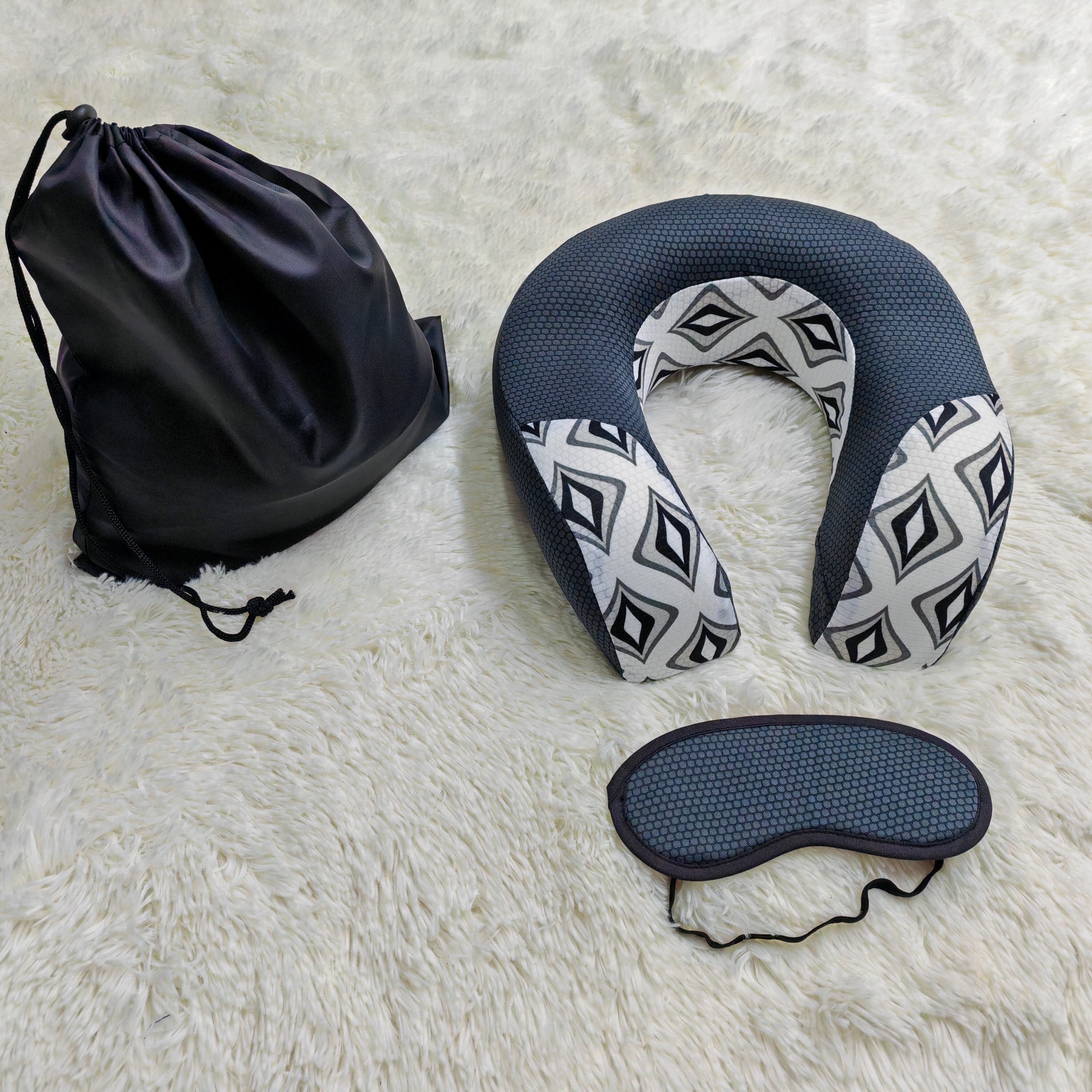 Breathable Memory Foam Neck Travel Pillow Eye mask set details