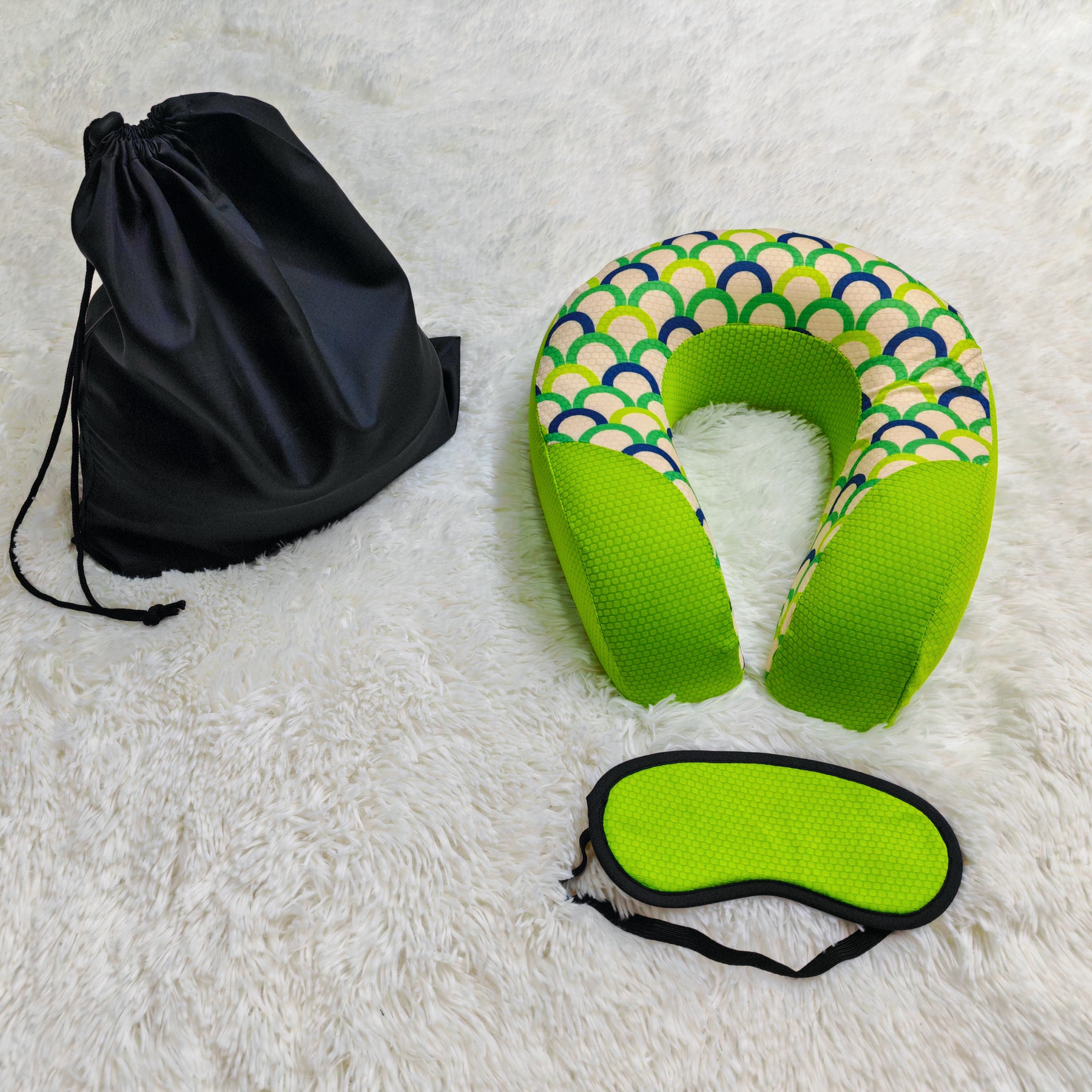 Breathable Memory Foam Neck Travel Pillow Eye mask set supplier