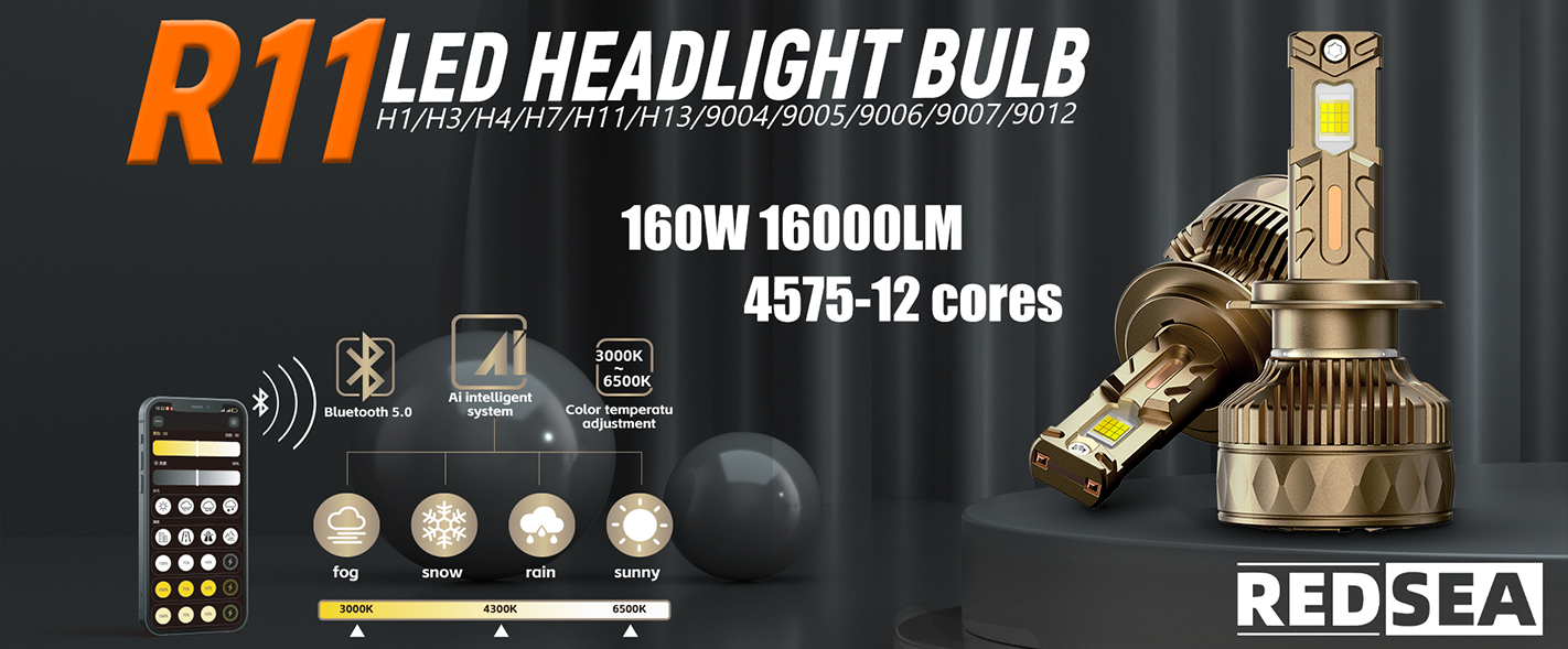 redsea r11t car led headlight 160w 16000lm-1