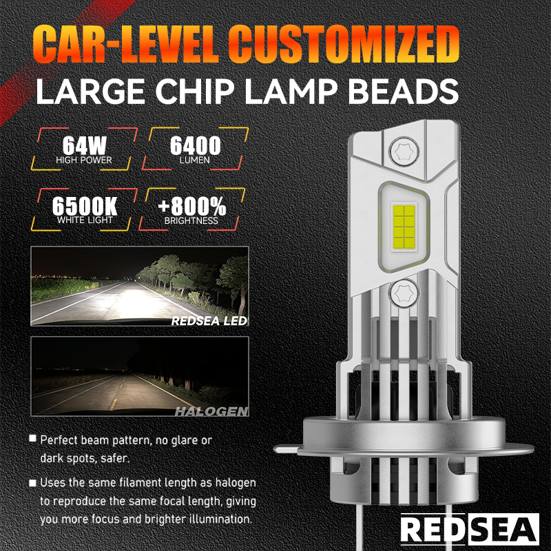R200 LED Headlight --- RedSea's Exclusive Halogen 1:1 Size, Plug-and-Play Wireless Headlight