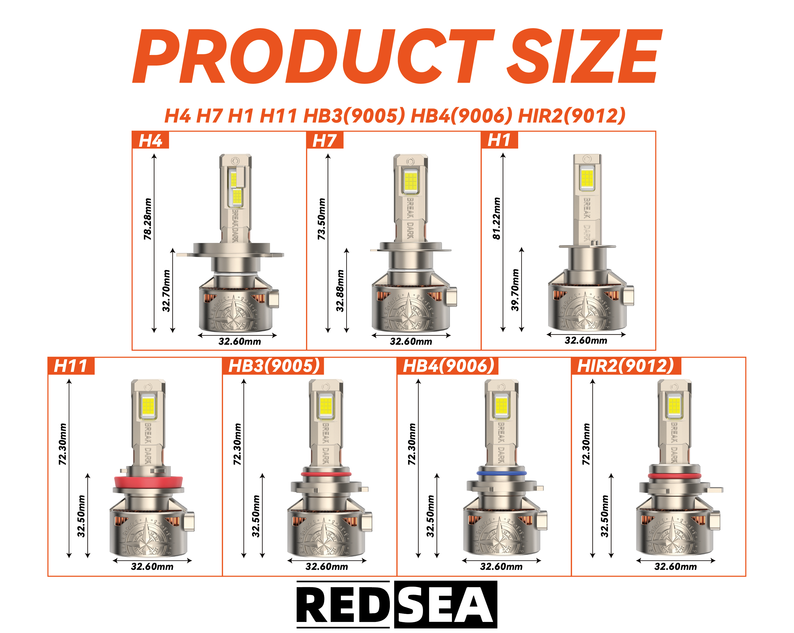 redsea r20 led headlight bulbs 200w 20000lm-2