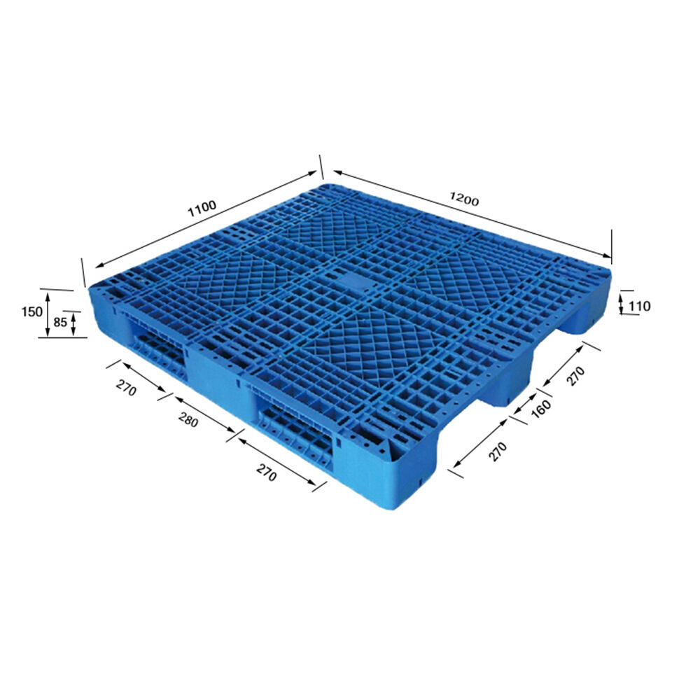 Пластиковый поддон для промышленного хранения размером 1200x1100x150мм, 4-сторонний вкладываемый