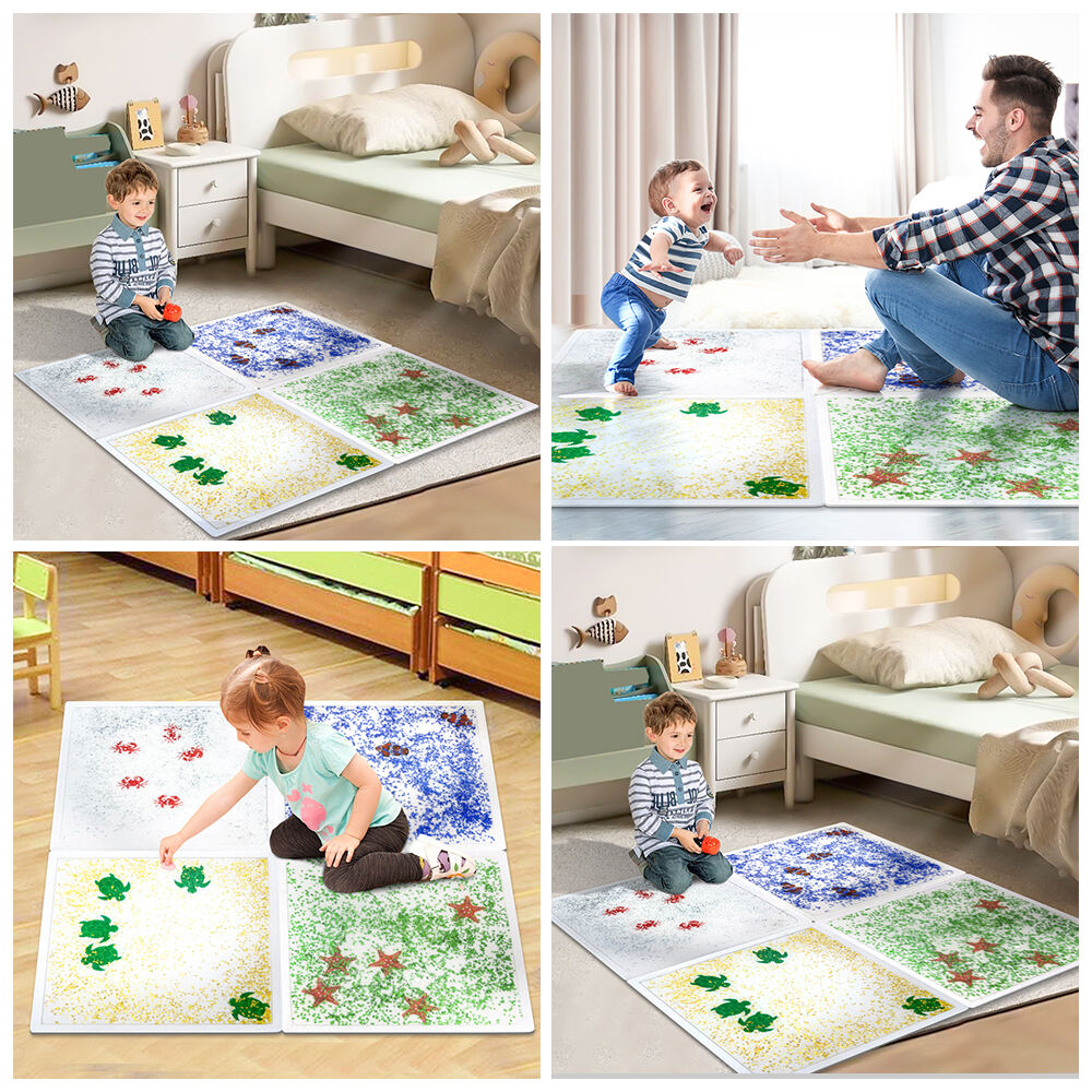 11.8Inch/19.7Inch Preschool Educational Sensitive Liquid Gel Floor Tile Sensory Equipment Game Toys for Autistic Children supplier