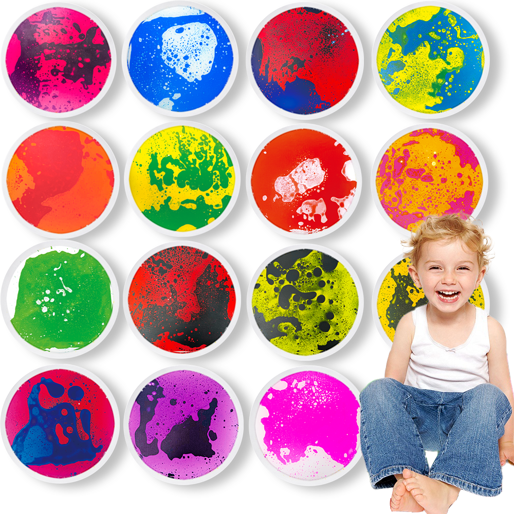 30/50 CM 15pc Sensory Room Autism Toys Therapy  Round Kids Sensory Play Mat Kindergarten Dynamic Round Liquid Floor Tiles Set