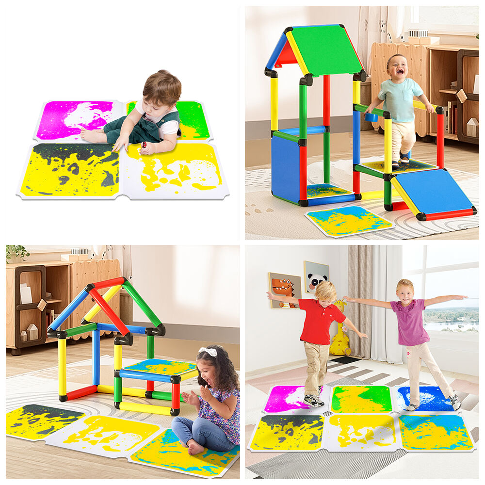 40CM PVC Children's Climbing Frame Accessories Safe Reliable Extrusion Toys Liquid Sensory Floor Tiles for 0-14 Years Old details