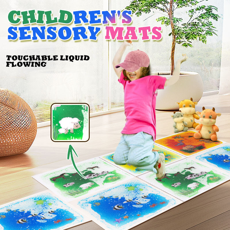 Children's sensory toys liquid tiles to enhance children's eyesight color indoor can be spliced sensory mats