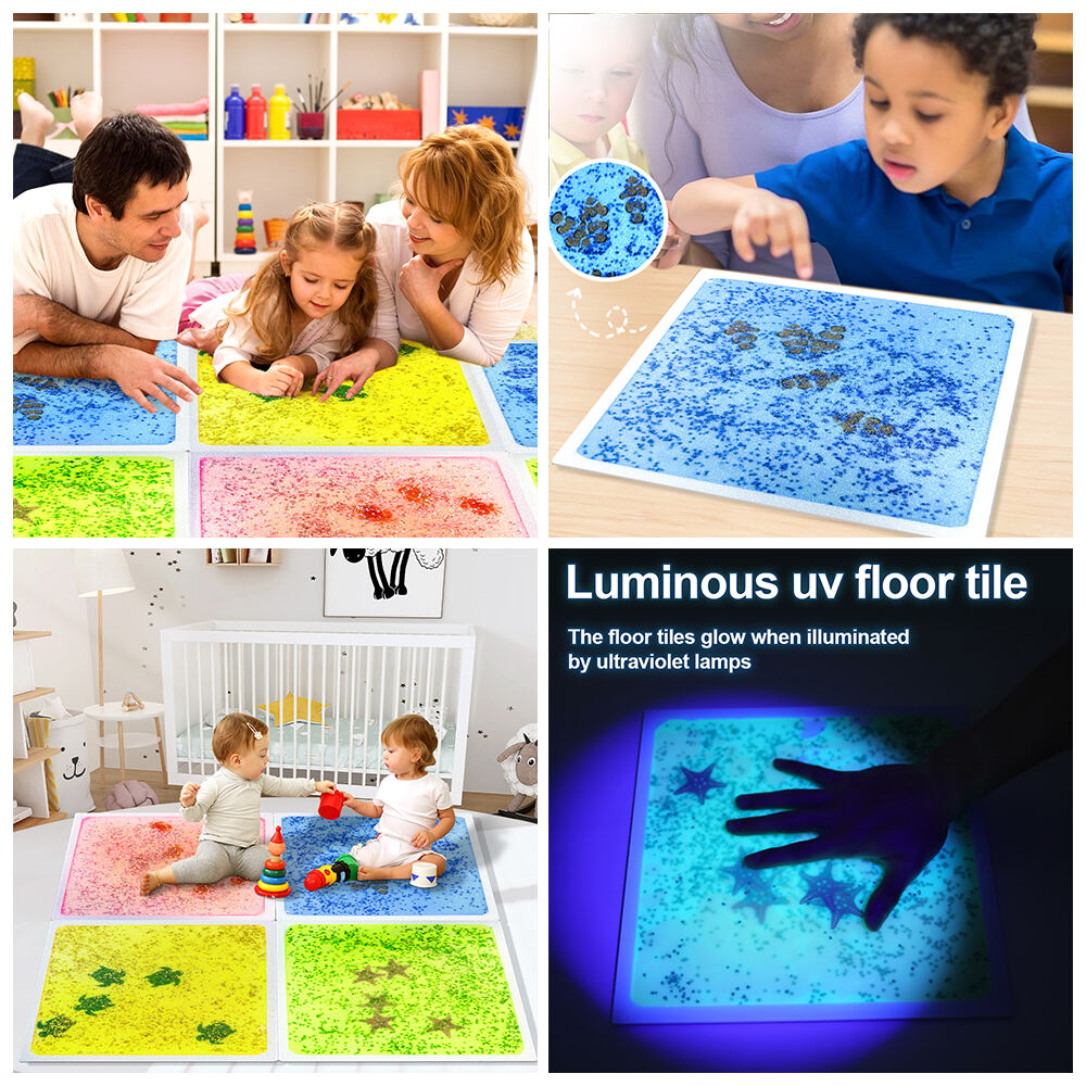 Therapeutic sensory toys for children with autism, liquid floor tiles, children's puzzle toys, autism sensory toys factory