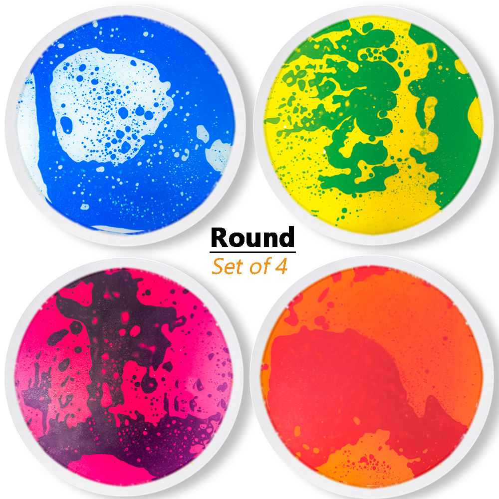 30/50 CM 4pc Sensory Room Autism Toys Therapy  Round Kids Sensory Play Mat Kindergarten Dynamic Round Liquid Floor Tiles Set