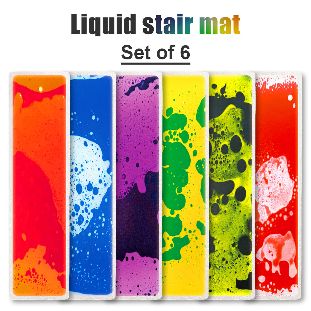 6PCS Indoor Decorative Anti Slip Non-Toxic Kids Educational Liquid Staircase Floor Mat Sensory Toys For Autistic Children