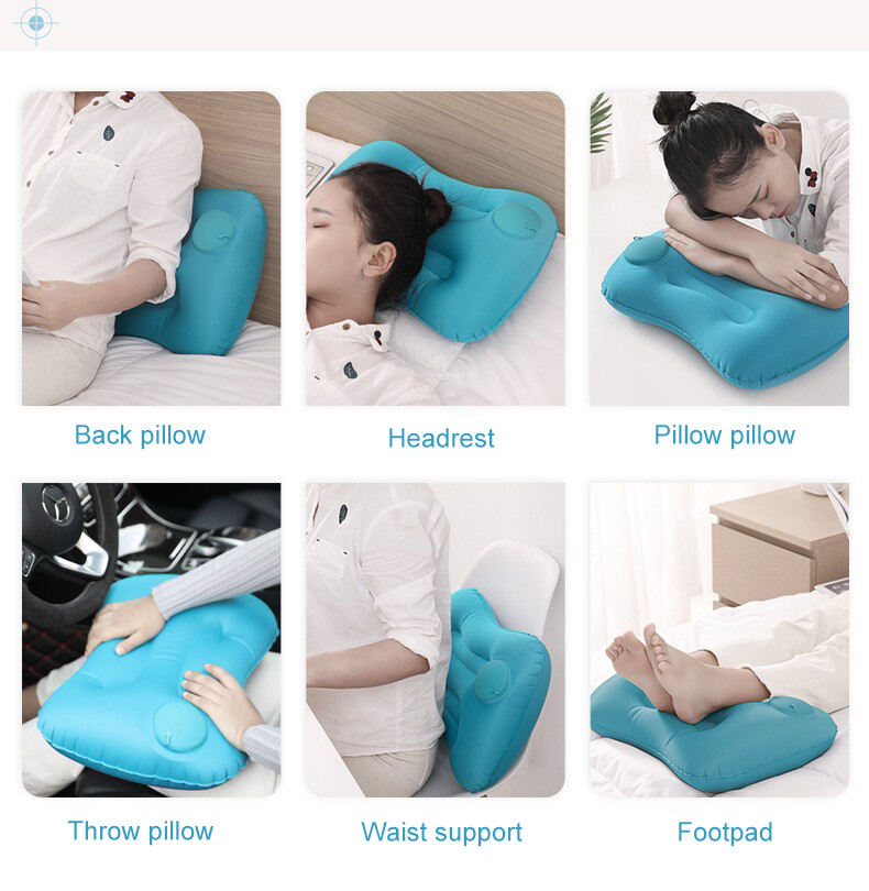 Cashew-shaped Squeeze and Inflate Travel Pillow manufacture