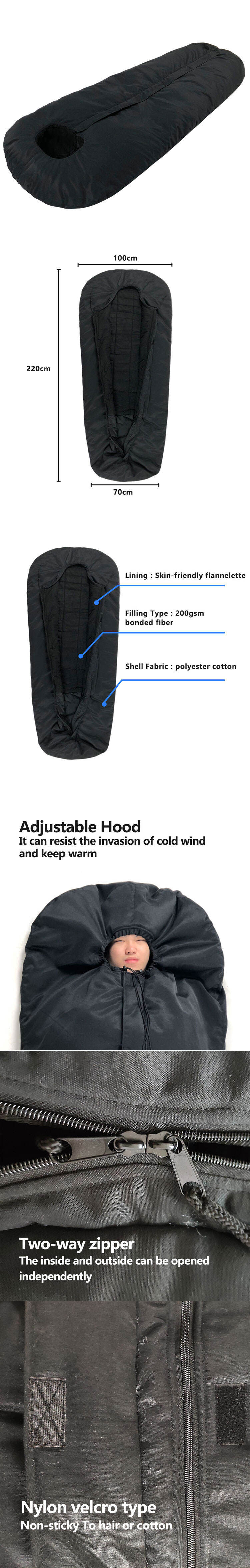 Oem Wholesale Camping Mummy Sleeping Bag Winter-20 Hiking Customized Outdoor factory