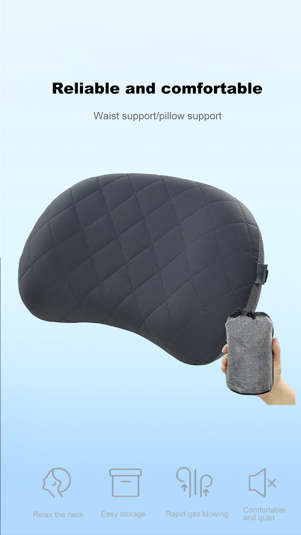 Detachable Fabric Cover Travel Pillow (Flat Crescent Pillow) supplier