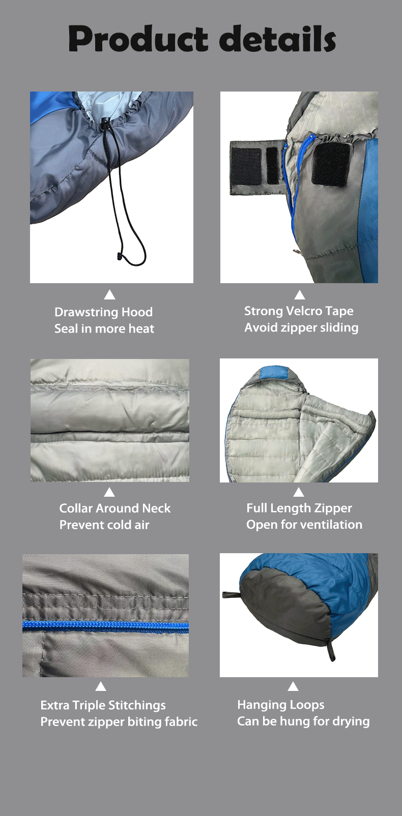 Four seasons Mummy Sleeping Bag manufacture