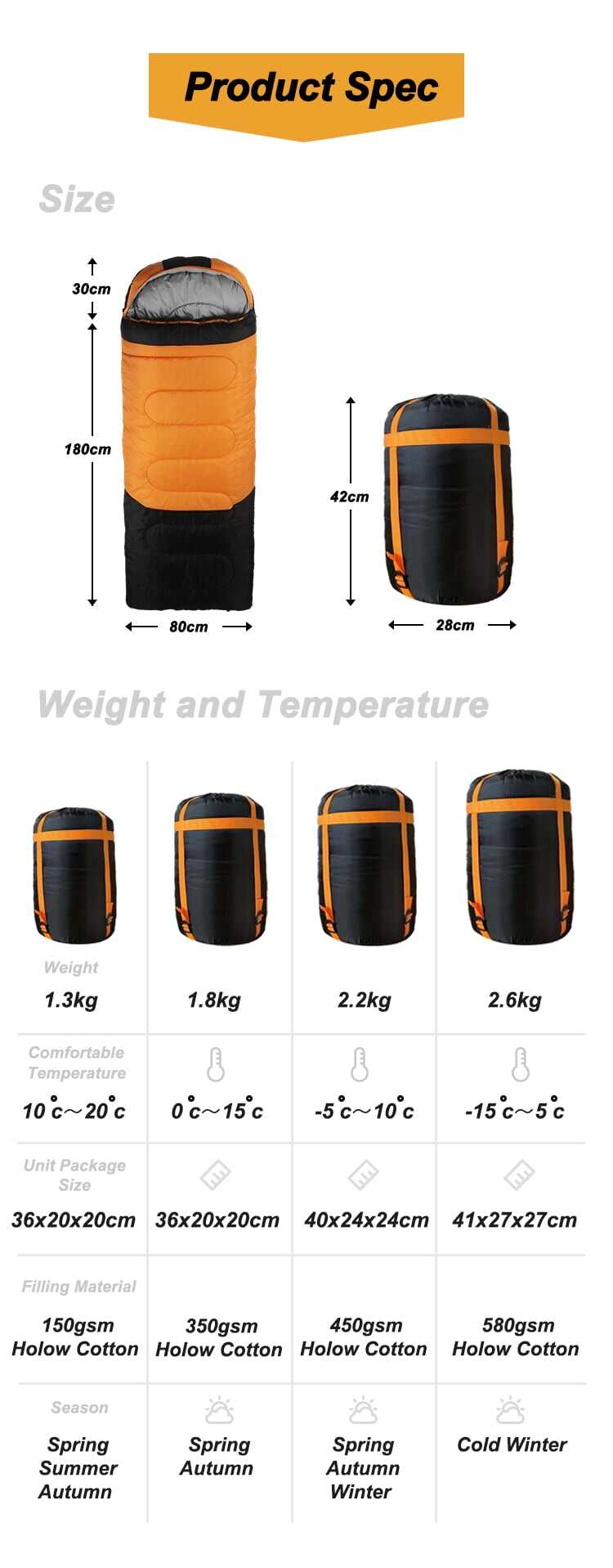 Waterproof Hiking Outdoor Camping Sleeping Bag For 4 Seasons factory