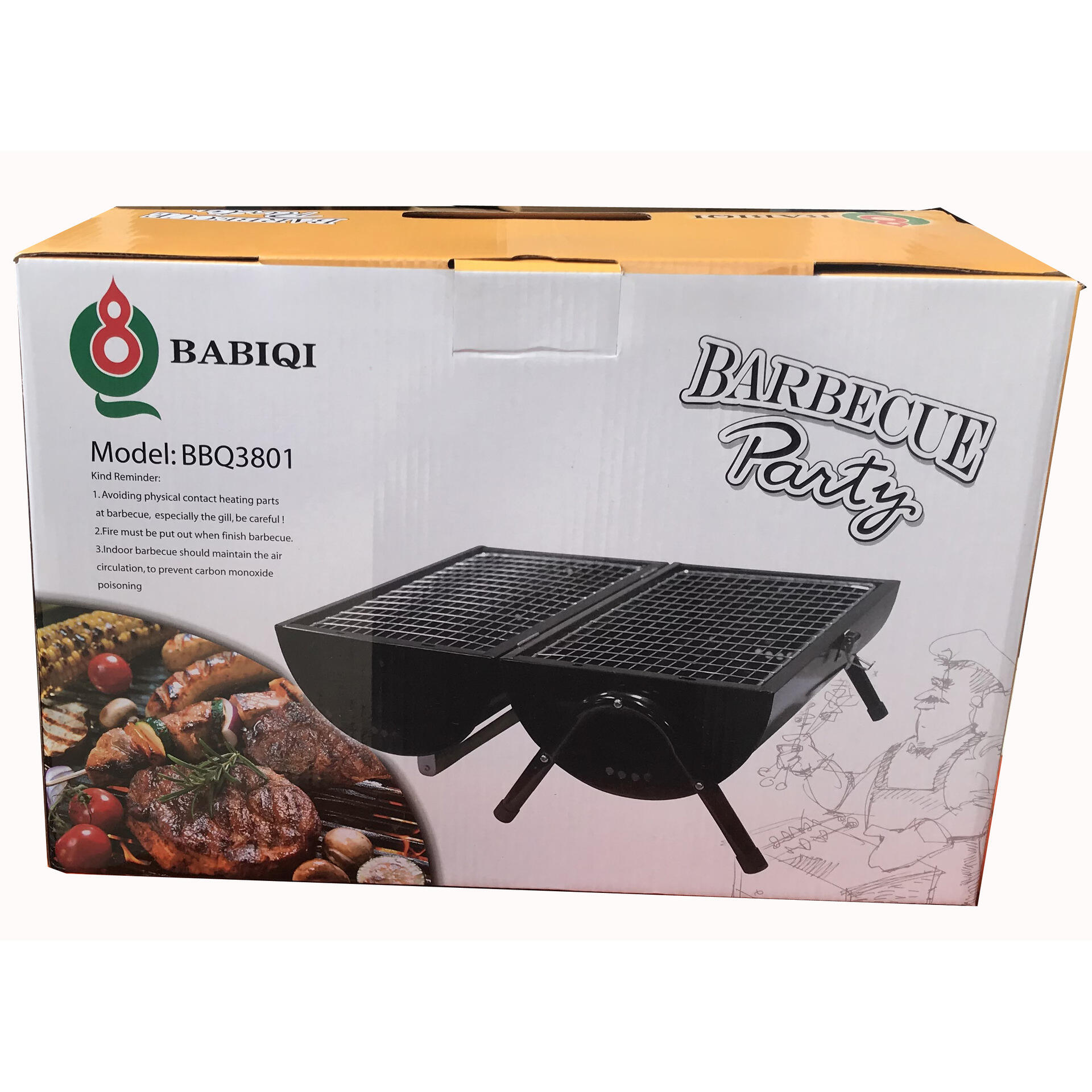 Portable BBQ Grill-Silver details