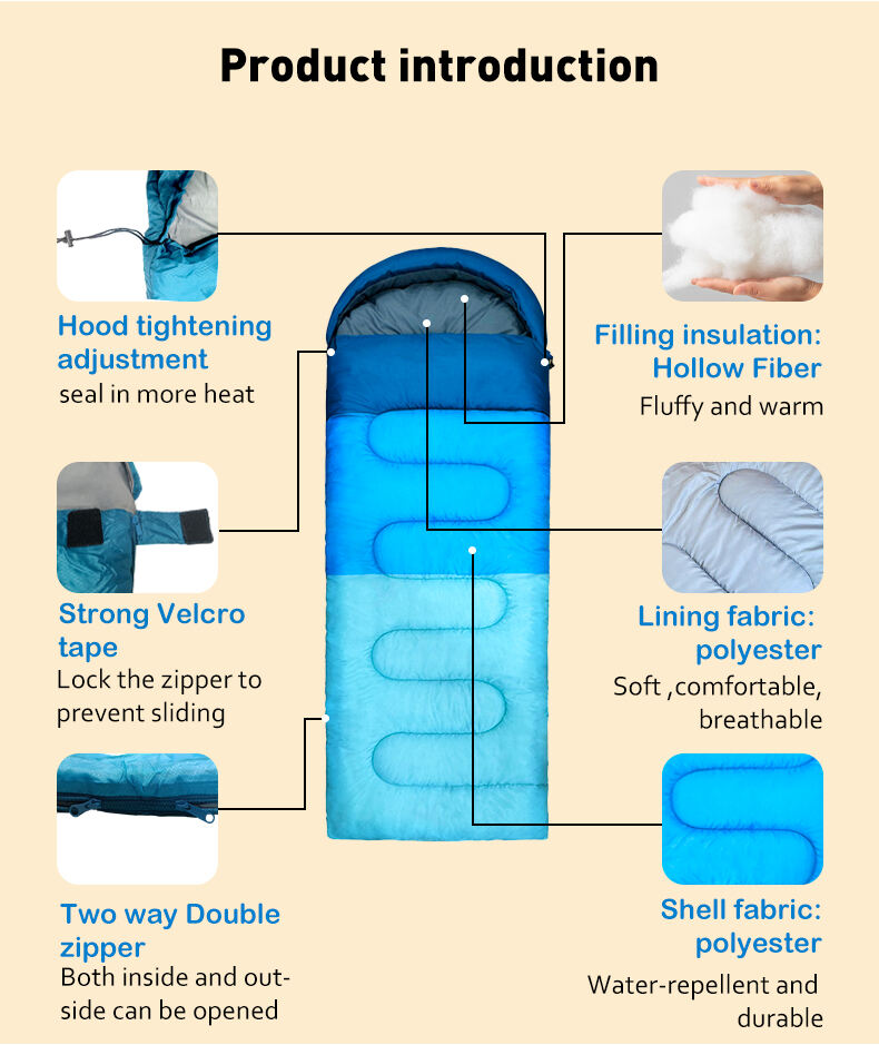 Four Seasons Mummy Sleeping Bag details